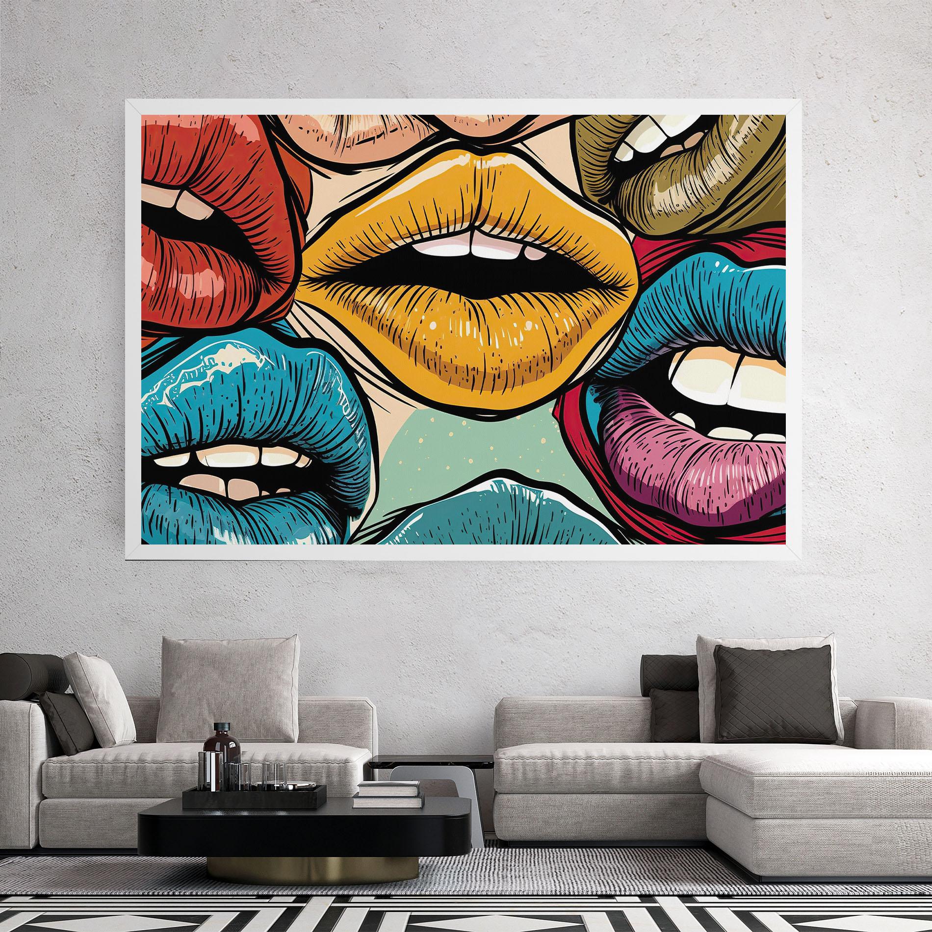 Vászonkép Comic Book Color Lips mockup 2