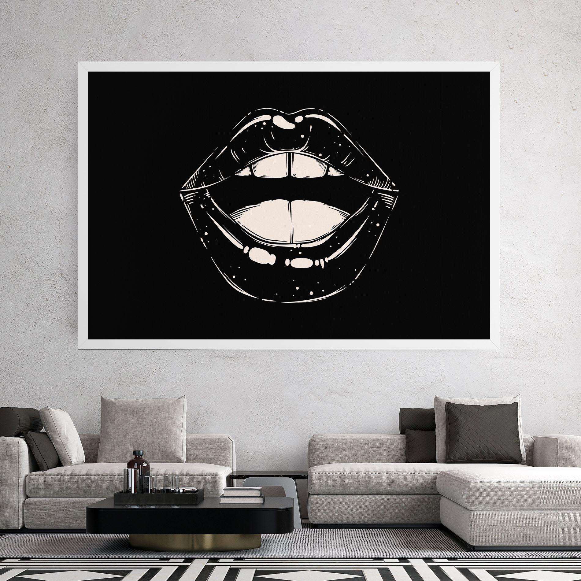 Vászonkép Lips On Black mockup 2