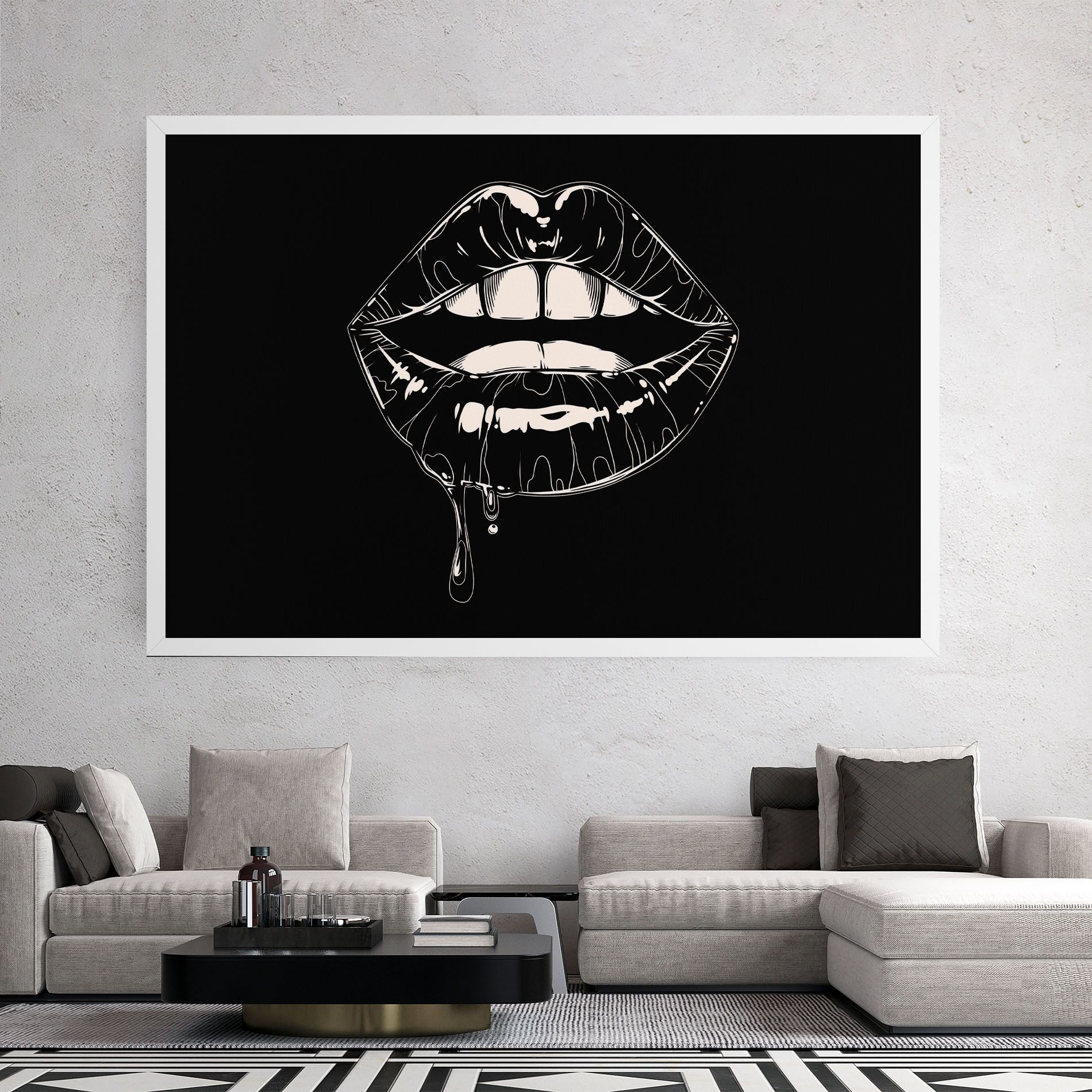 Open Lips On Black mockup 2