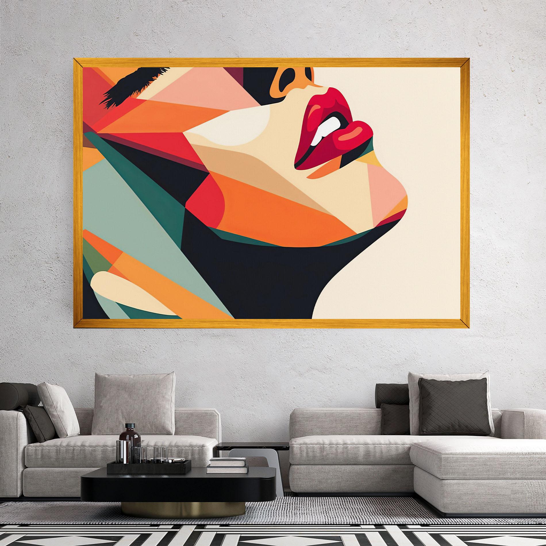 Vászonkép Abstract Lips mockup 2