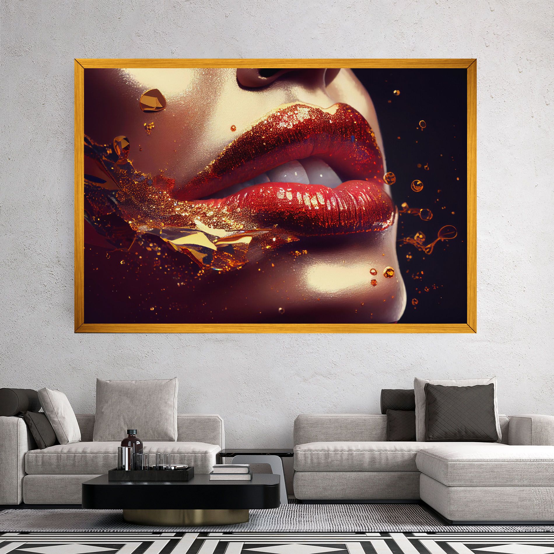Gold Glitter Lips mockup 2