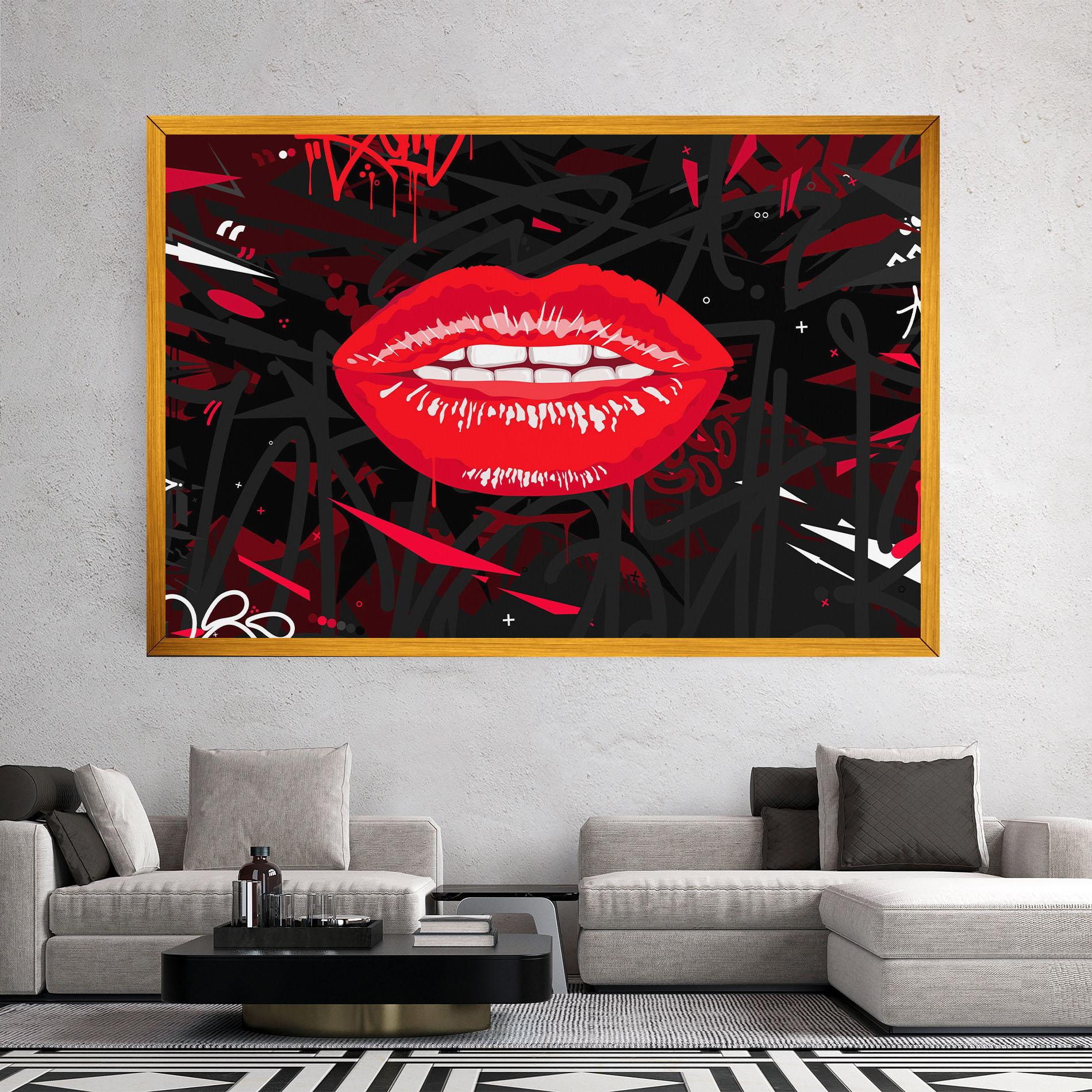 Vászonkép Graff Lips mockup 2