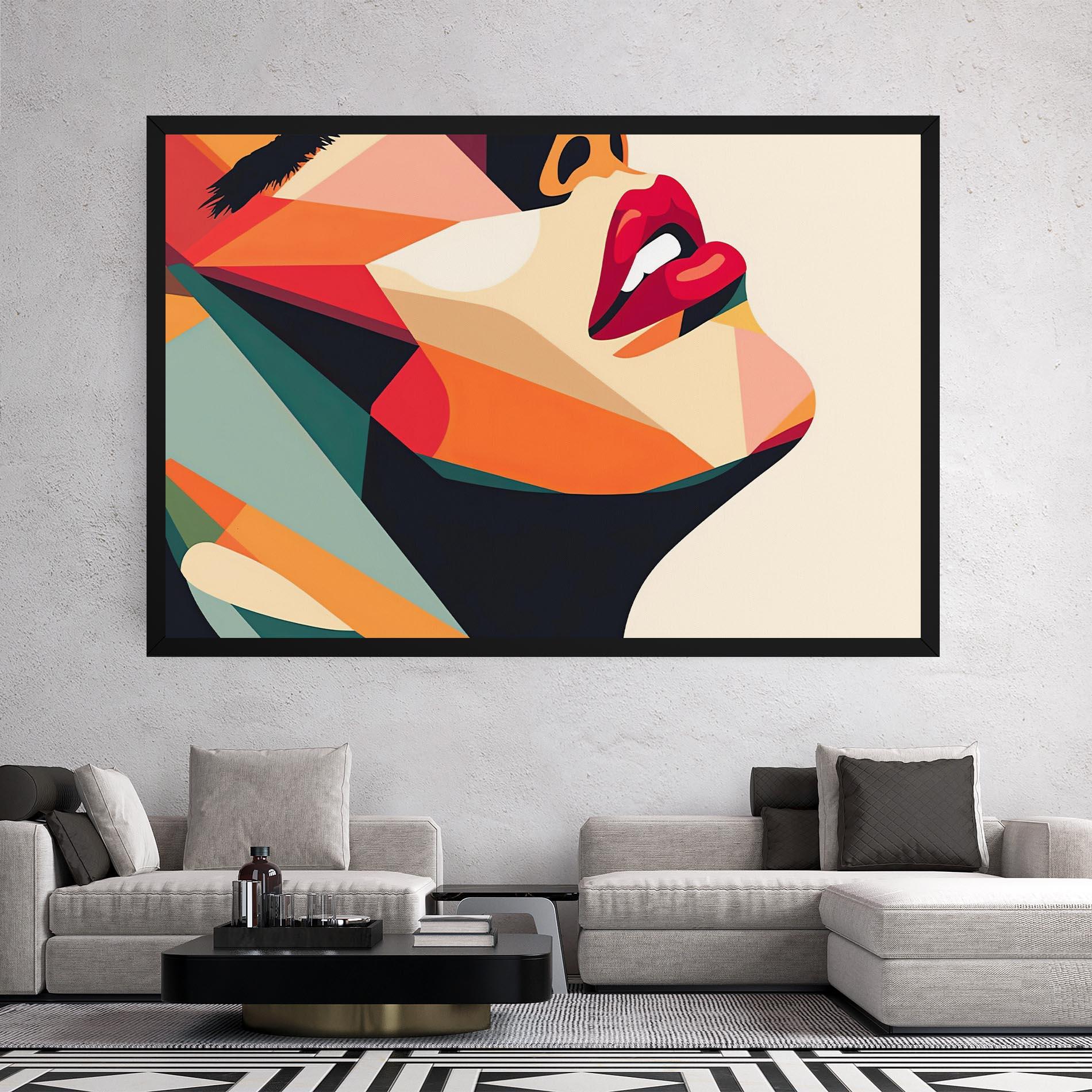 Vászonkép Abstract Lips mockup 2