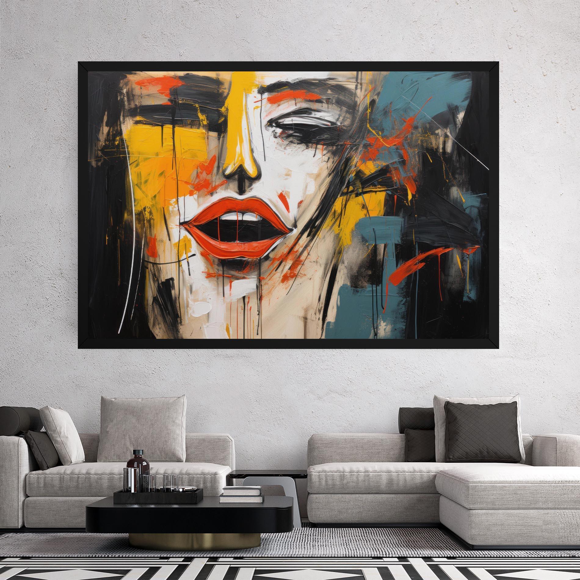 Vászonkép Abstract Woman Lips mockup 2