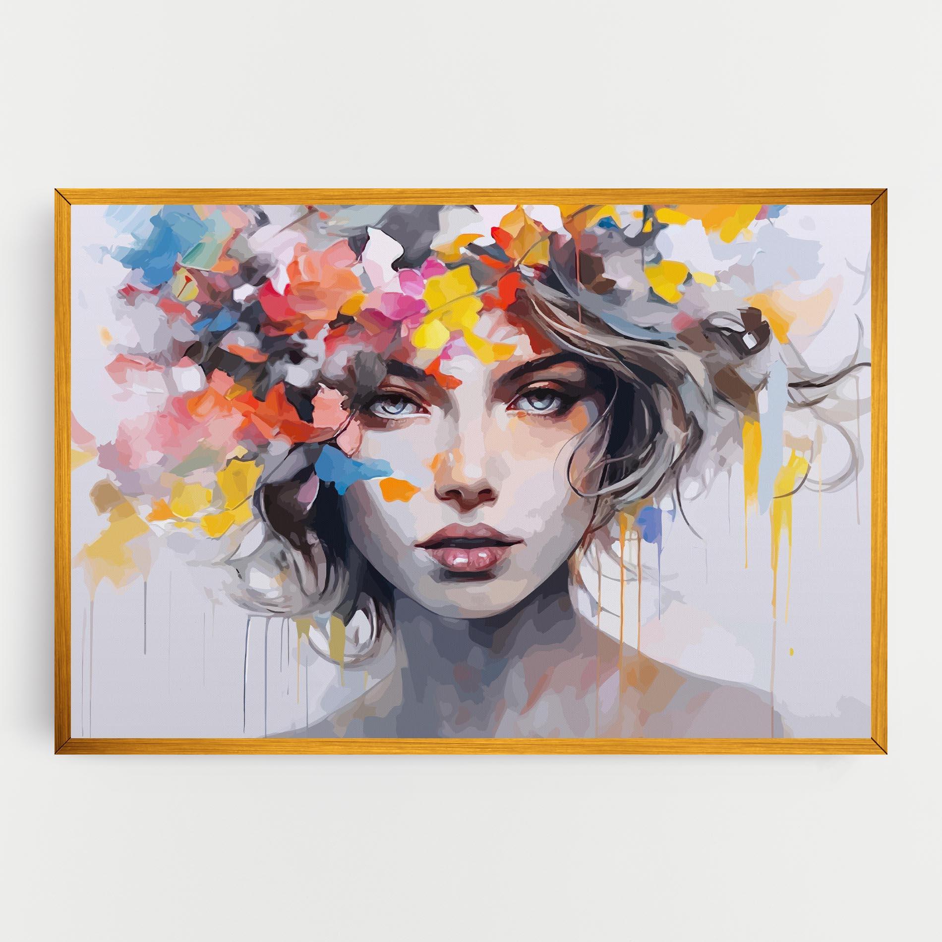 Vászonkép Colorful Hair Portrait mockup 0