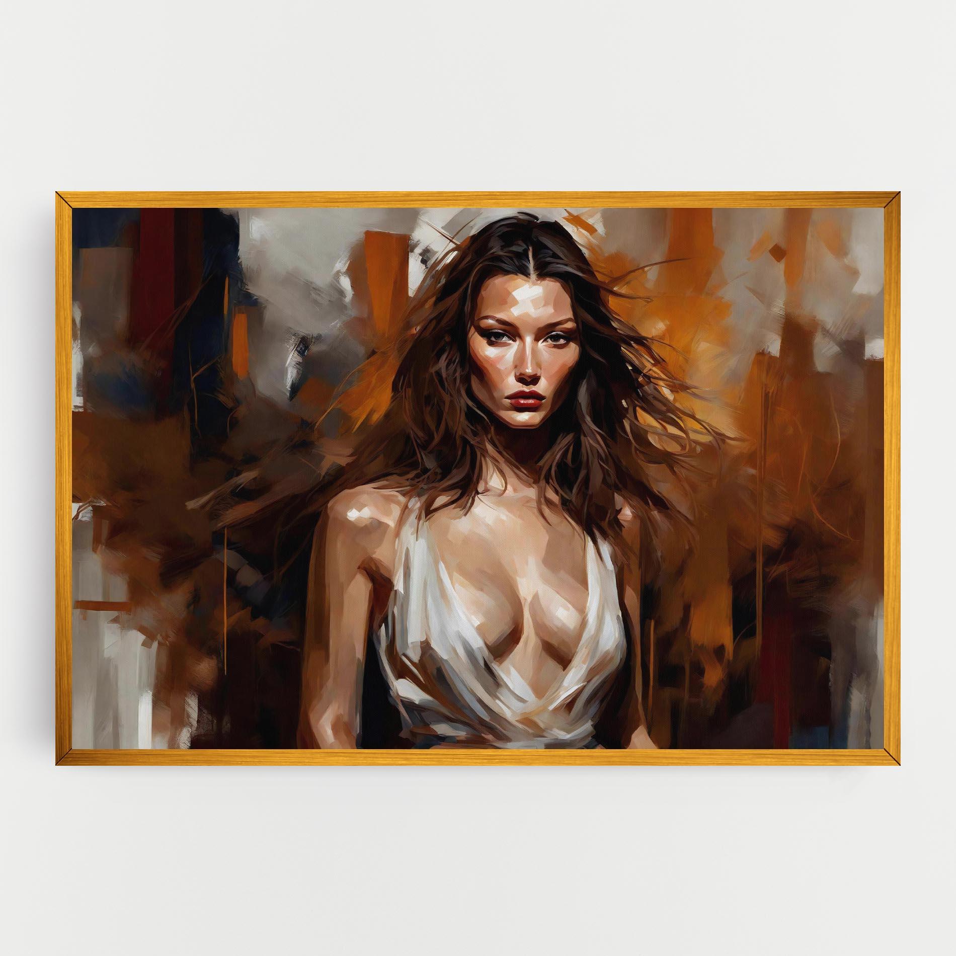Vászonkép Long Brown Hair Woman mockup 0