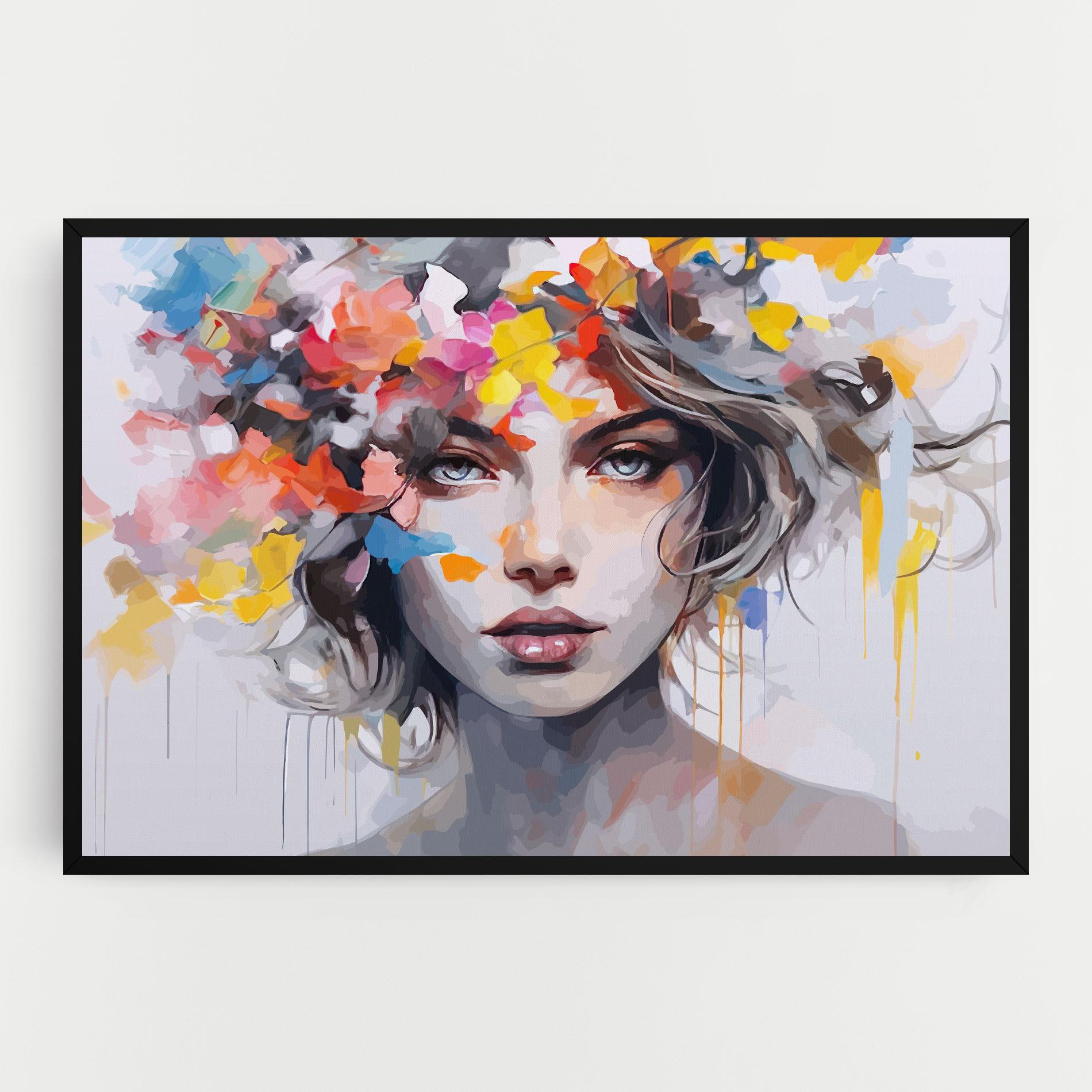 Vászonkép Colorful Hair Portrait mockup 0