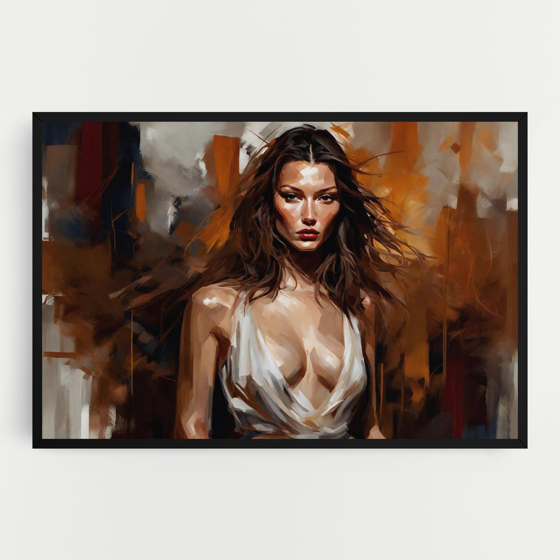 Vászonkép Long Brown Hair Woman mockup 0