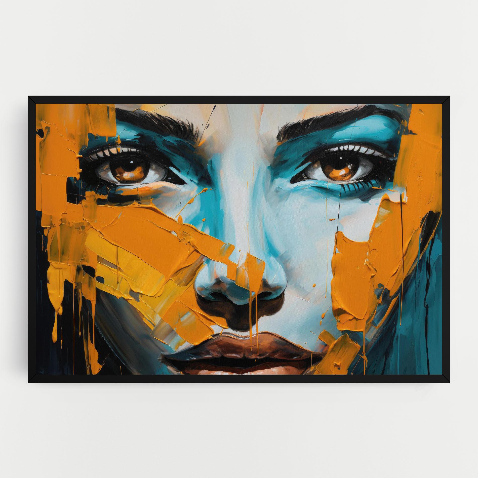 Vászonkép Orange Paint Portrait mockup 0