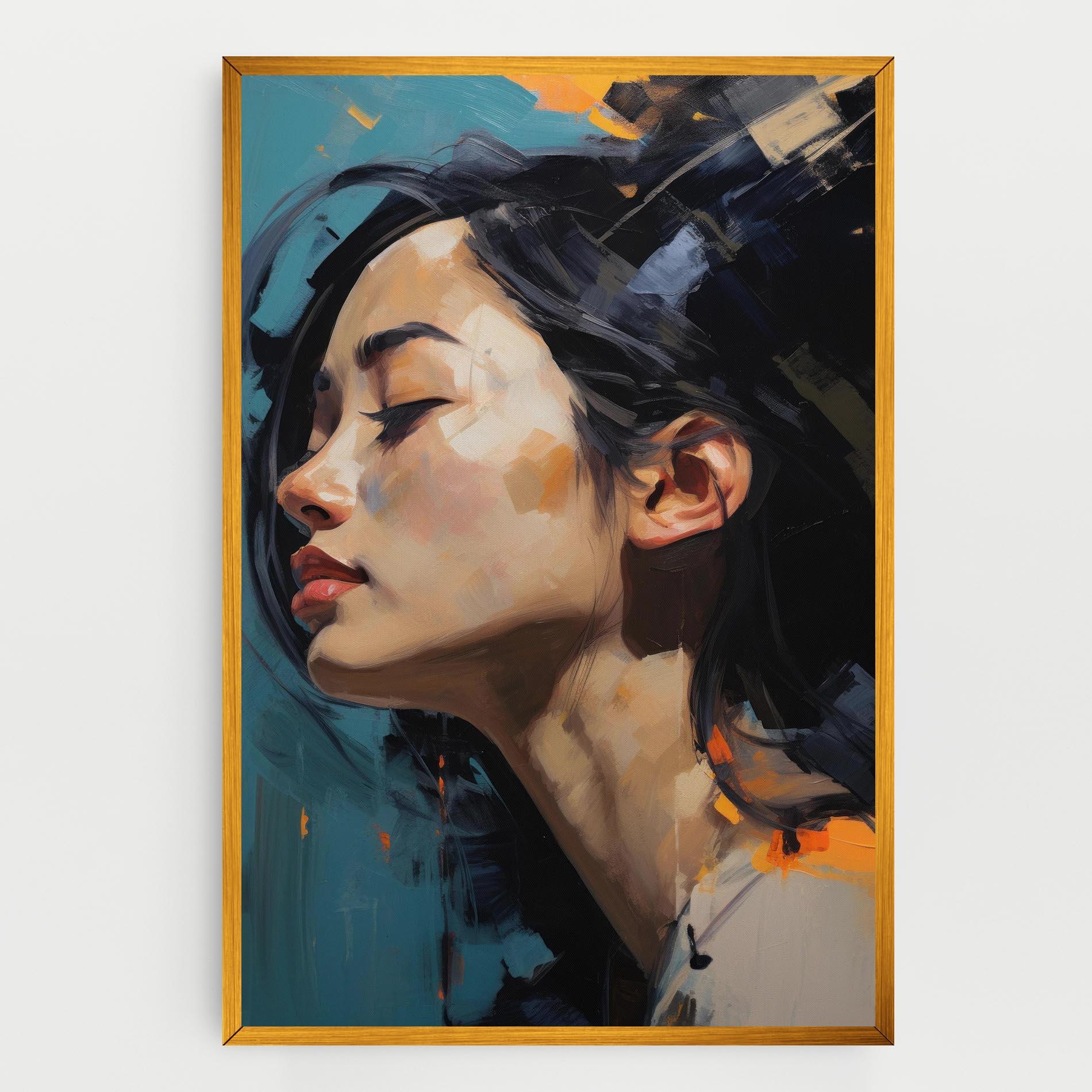 Vászonkép Acrylic Asian Portrait mockup 0