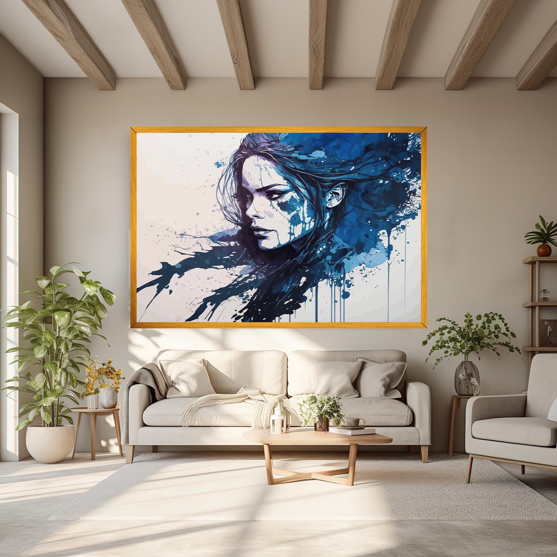 Vászonkép Blue Hair Portrait mockup 6