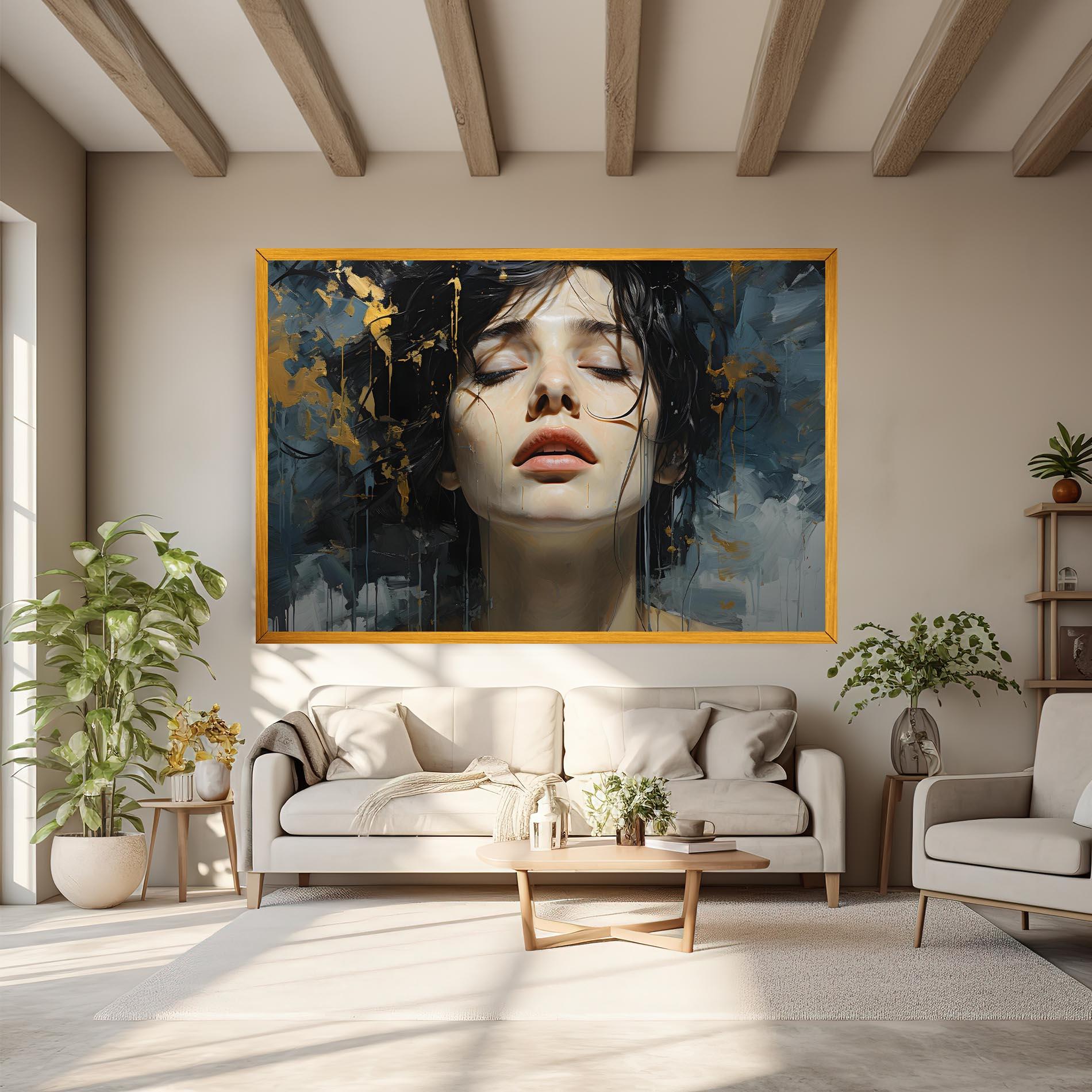 Vászonkép Closed Eyes Woman mockup 6