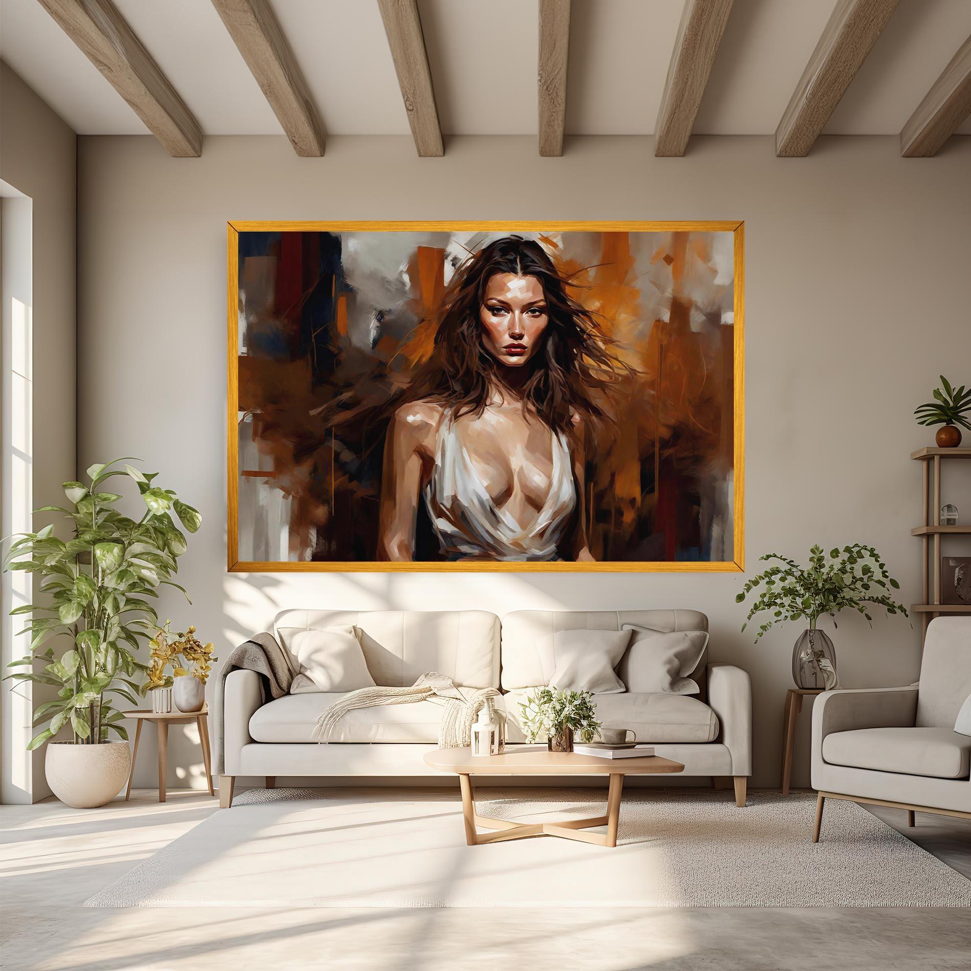 Vászonkép Long Brown Hair Woman mockup 6