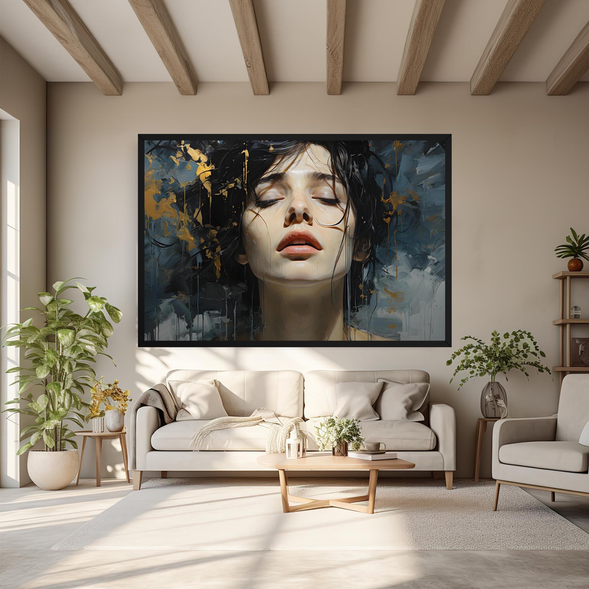 Vászonkép Closed Eyes Woman mockup 6