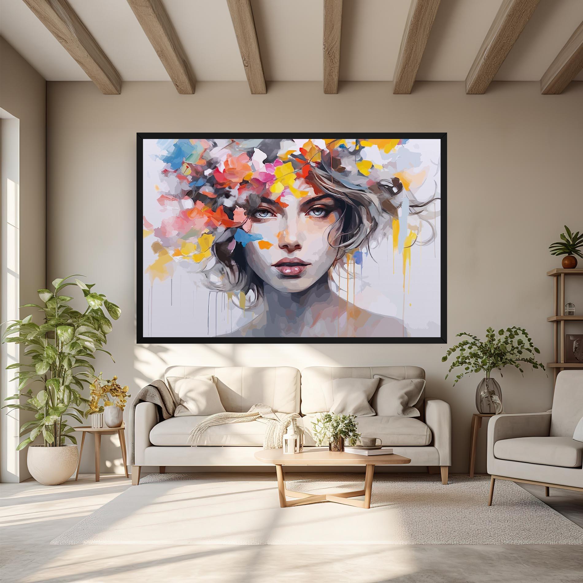 Vászonkép Colorful Hair Portrait mockup 6