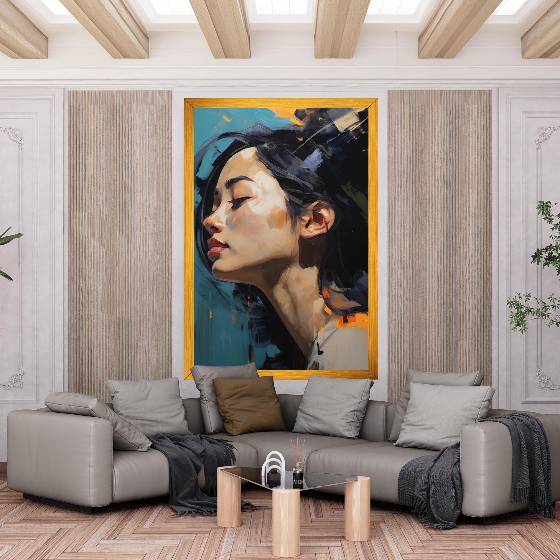Vászonkép Acrylic Asian Portrait mockup 6