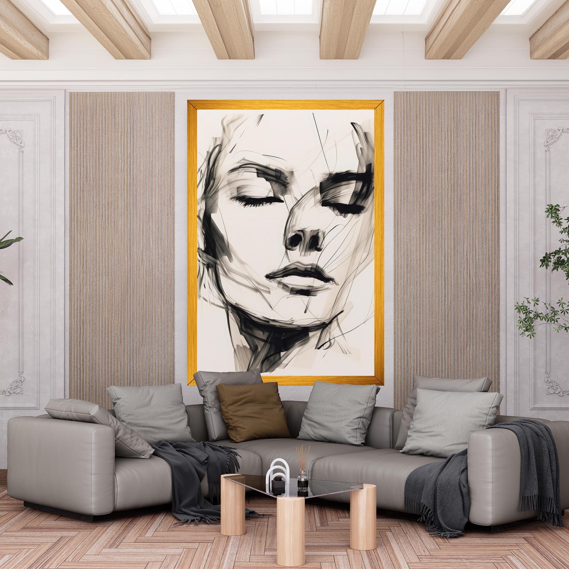 Vászonkép Continuous Line Woman mockup 6