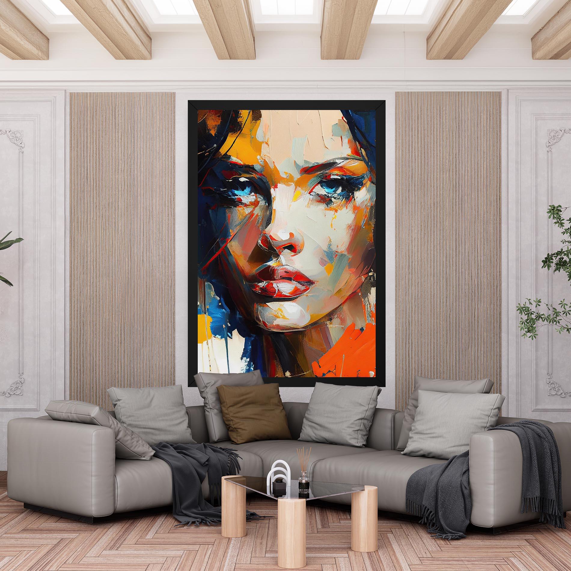 Vászonkép Beautiful Brunette Woman mockup 6