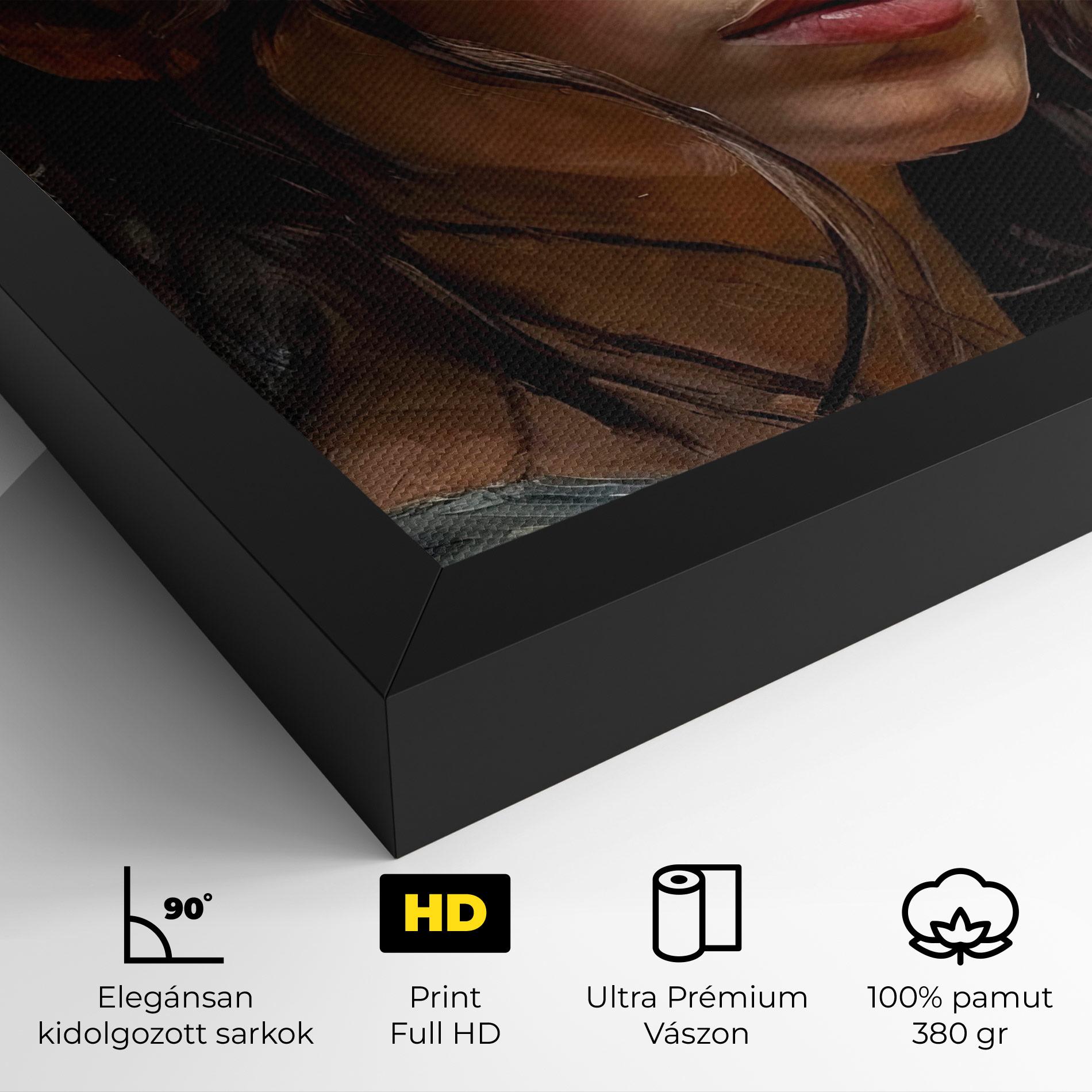 Vászonkép Closeup Impasto Portrait mockup 4