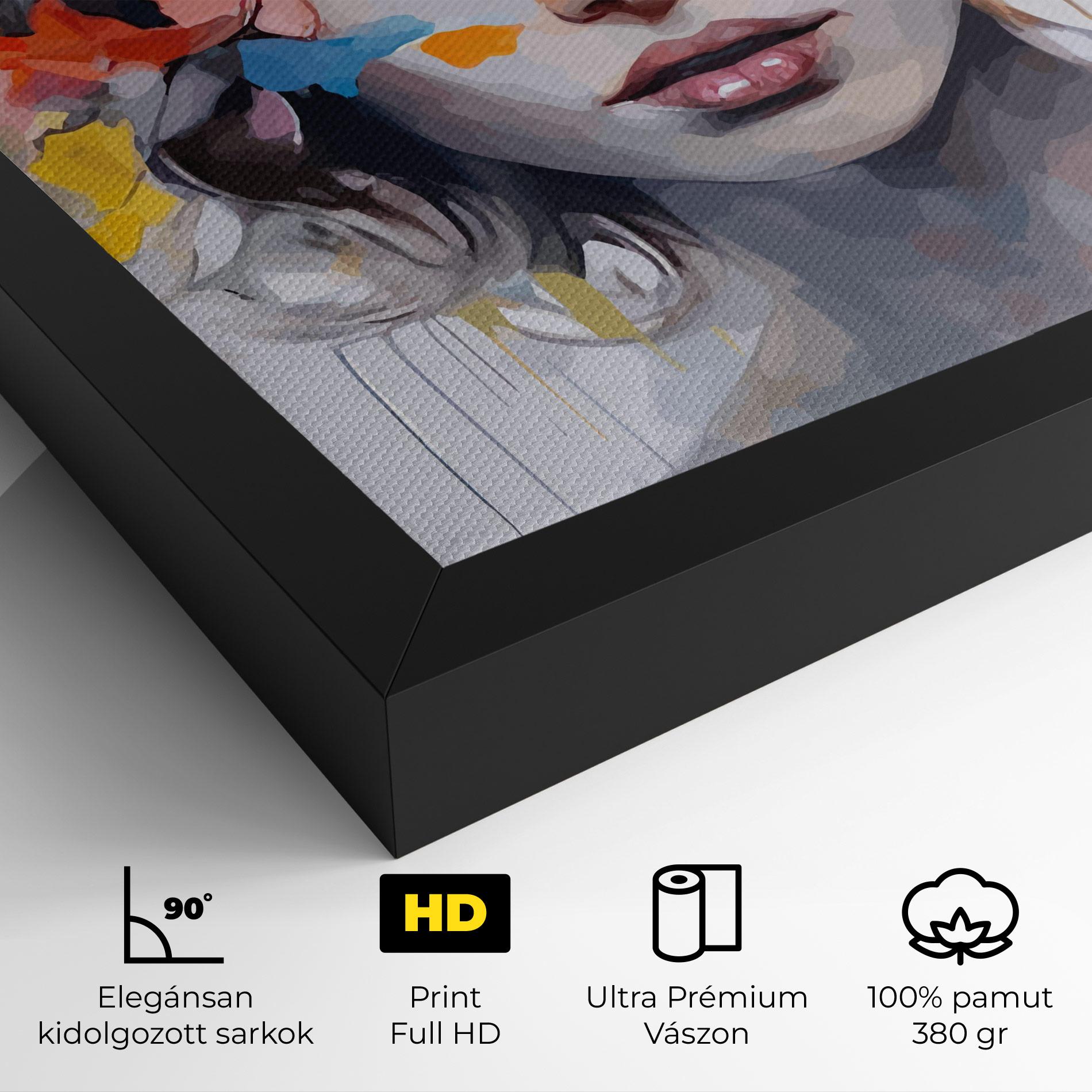 Vászonkép Colorful Hair Portrait mockup 4