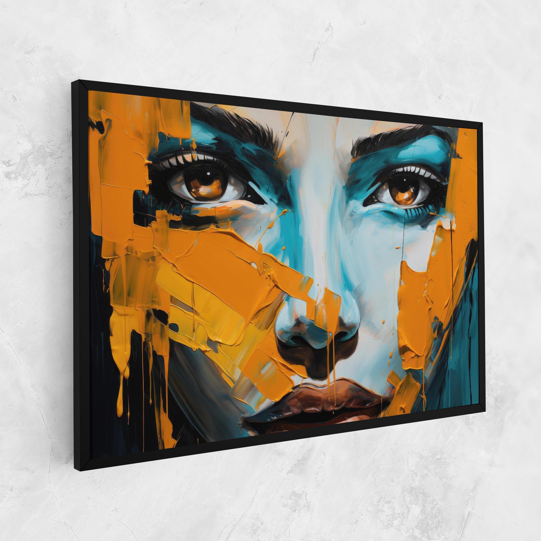 Vászonkép Orange Paint Portrait mockup 1
