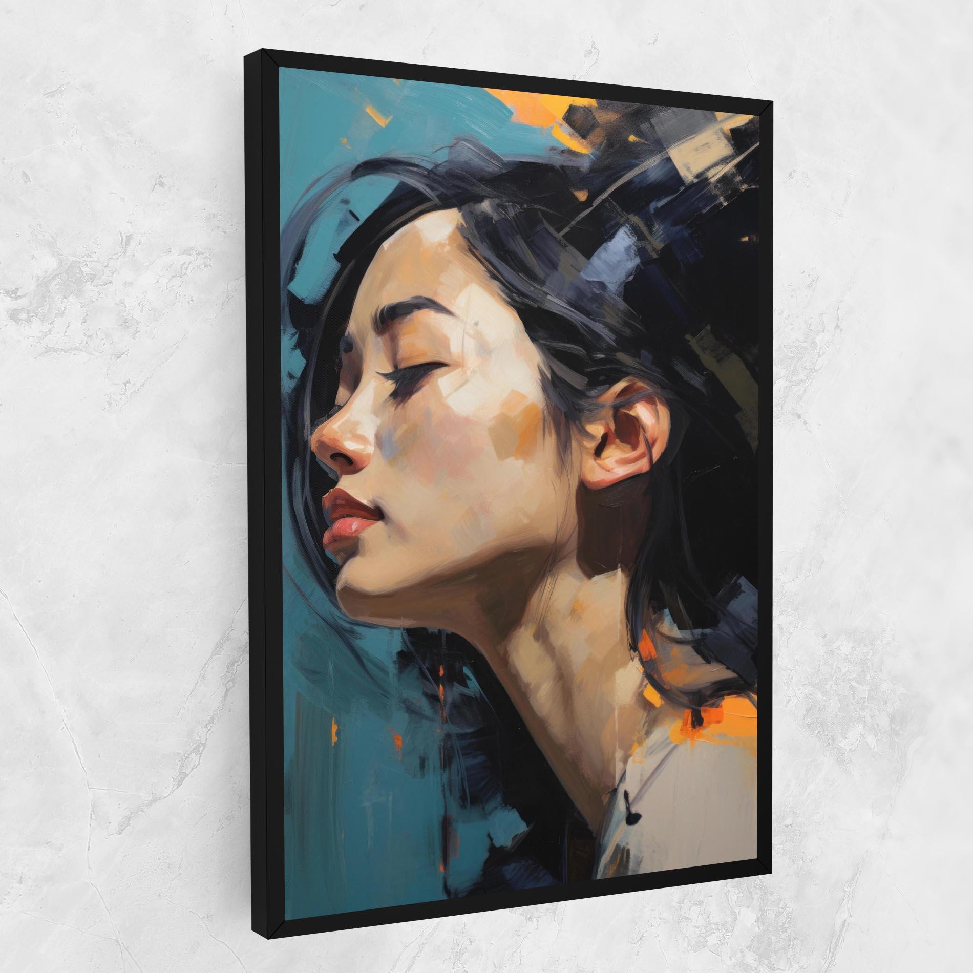 Vászonkép Acrylic Asian Portrait mockup 1