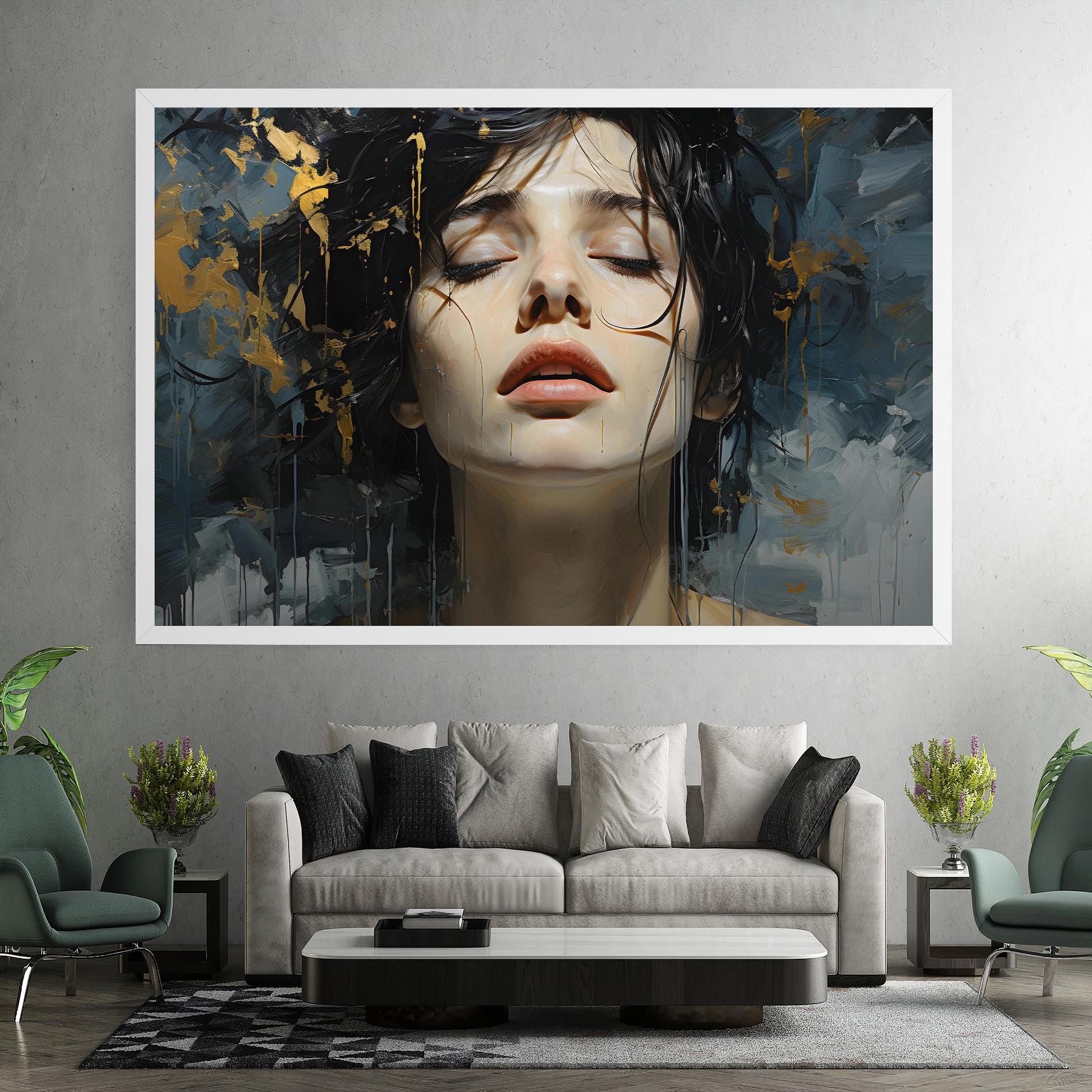 Closed Eyes Woman mockup 7