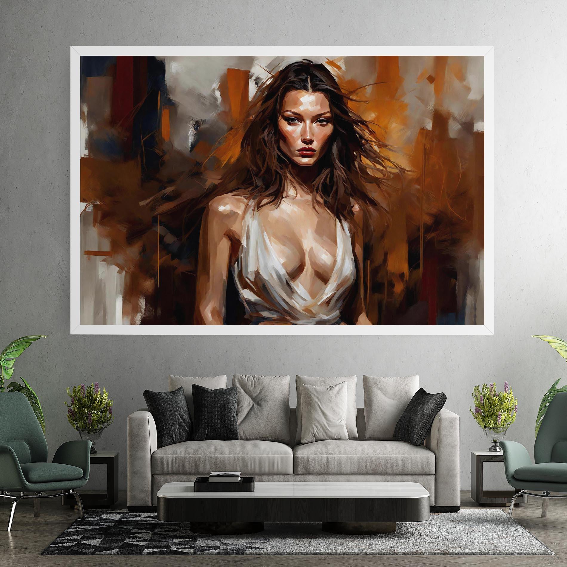 Vászonkép Long Brown Hair Woman mockup 7