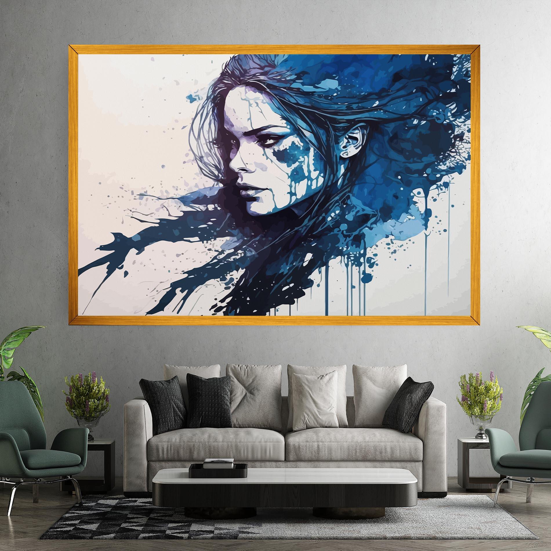 Vászonkép Blue Hair Portrait mockup 7