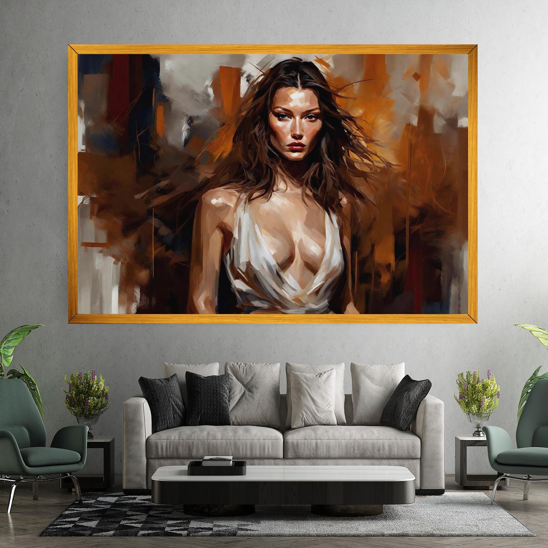 Vászonkép Long Brown Hair Woman mockup 7