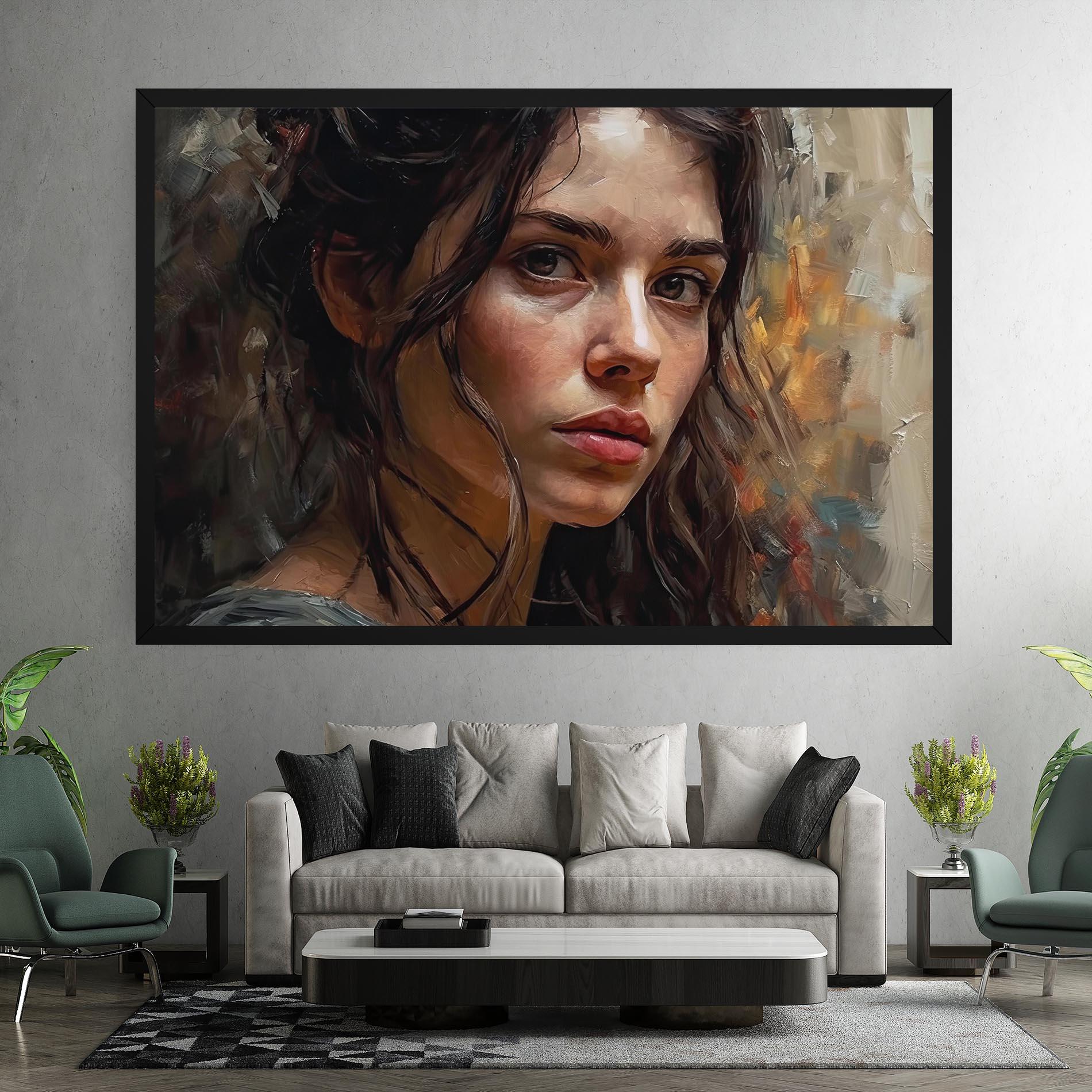Vászonkép Closeup Impasto Portrait mockup 7