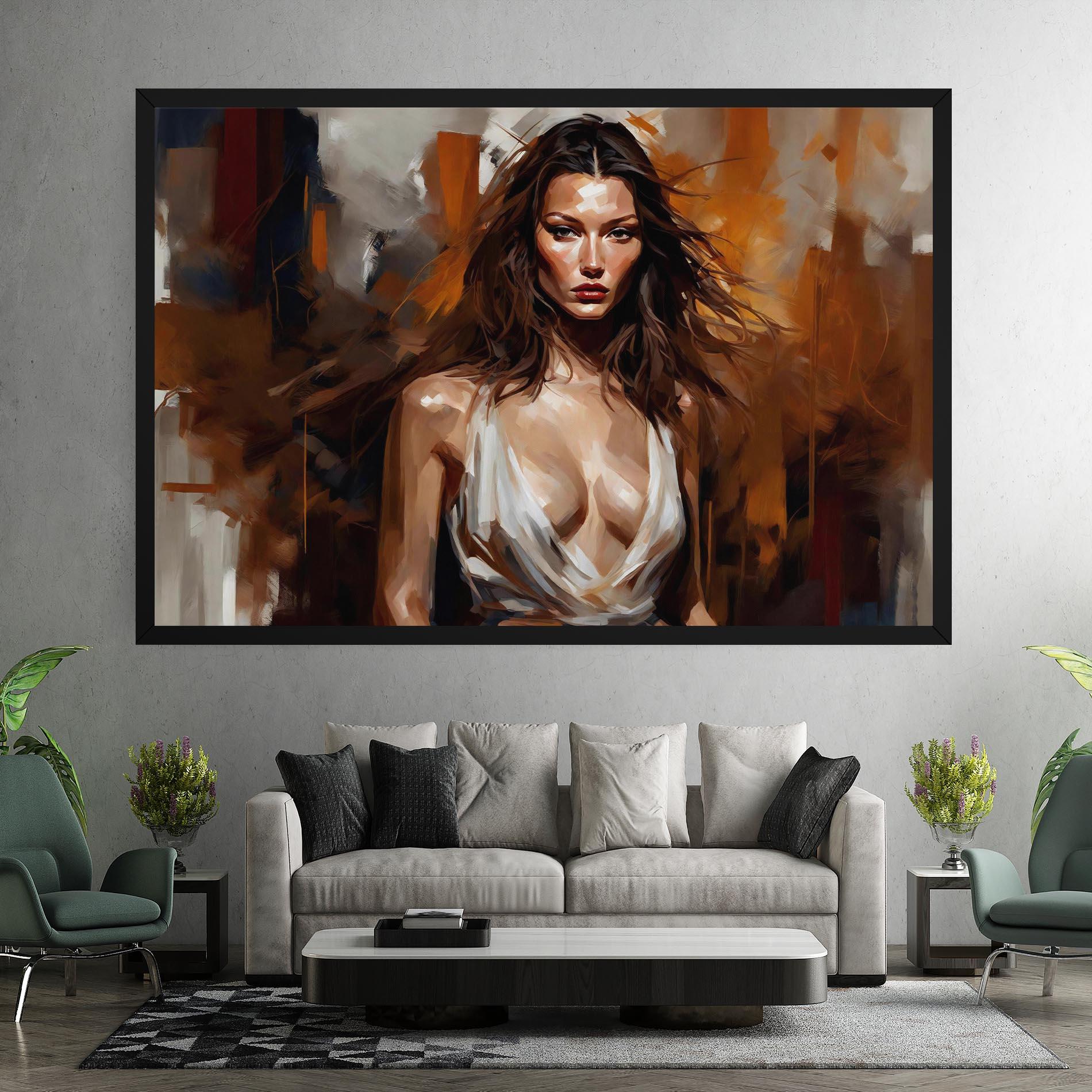 Vászonkép Long Brown Hair Woman mockup 7