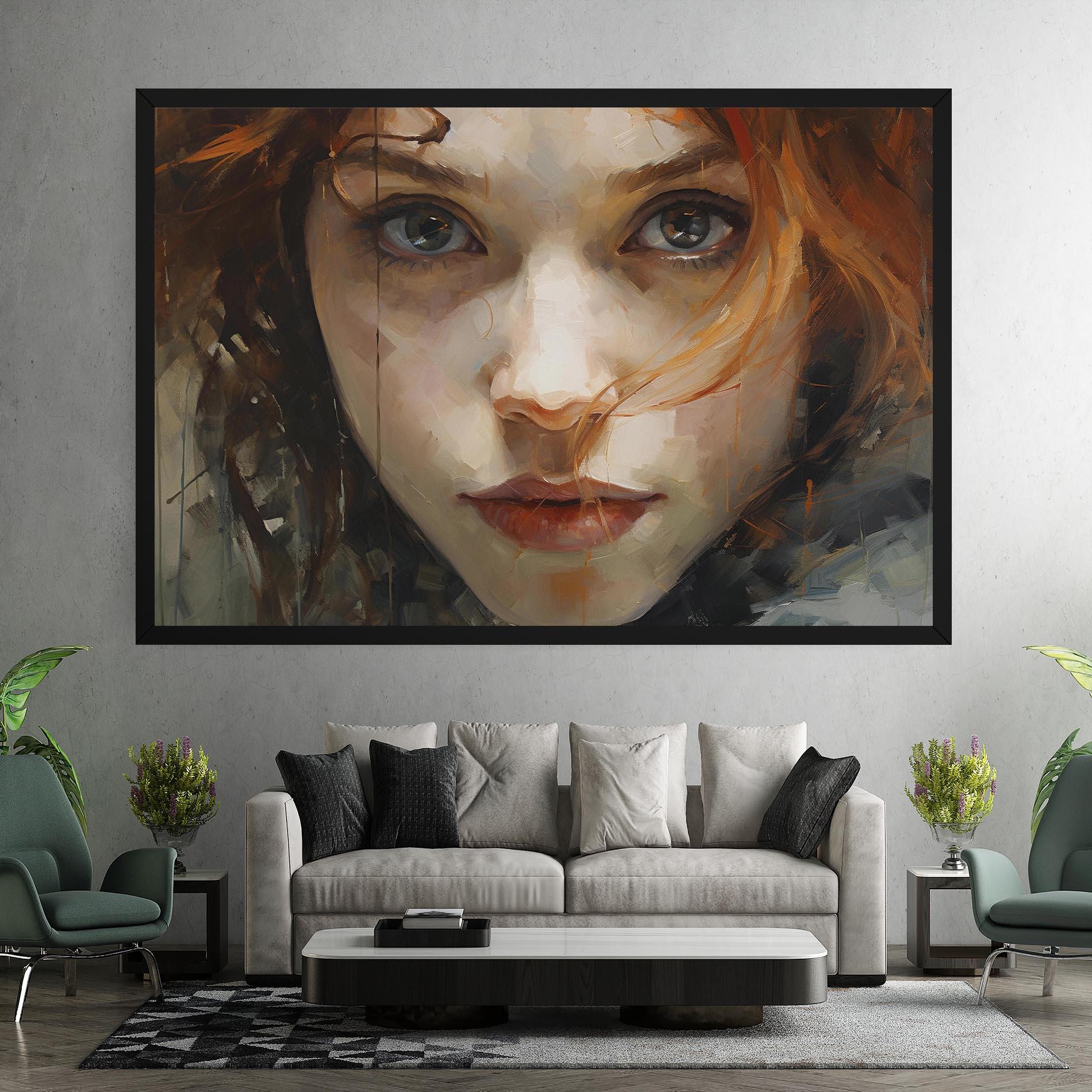 Vászonkép Portrait Oil Painting mockup 7