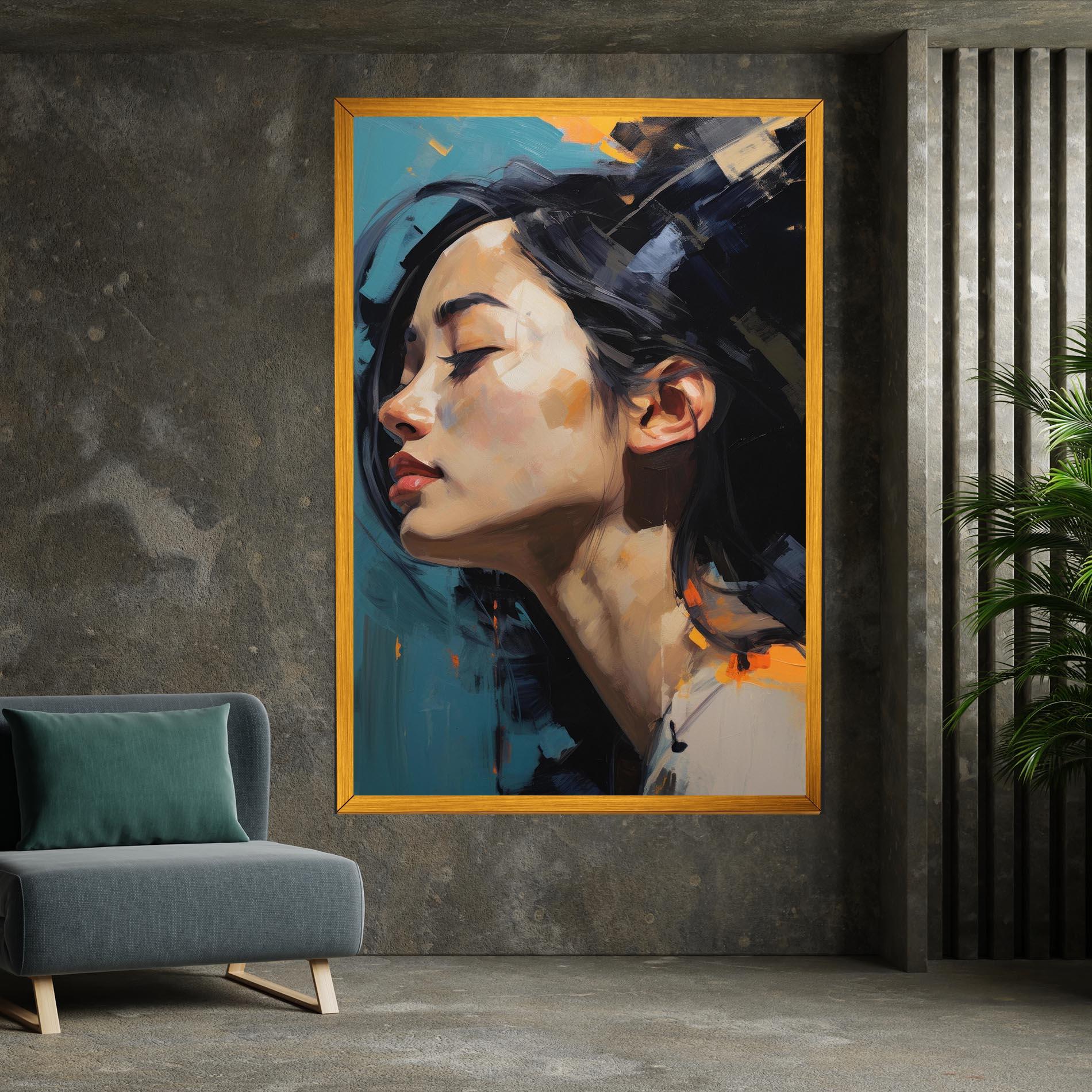 Vászonkép Acrylic Asian Portrait mockup 7