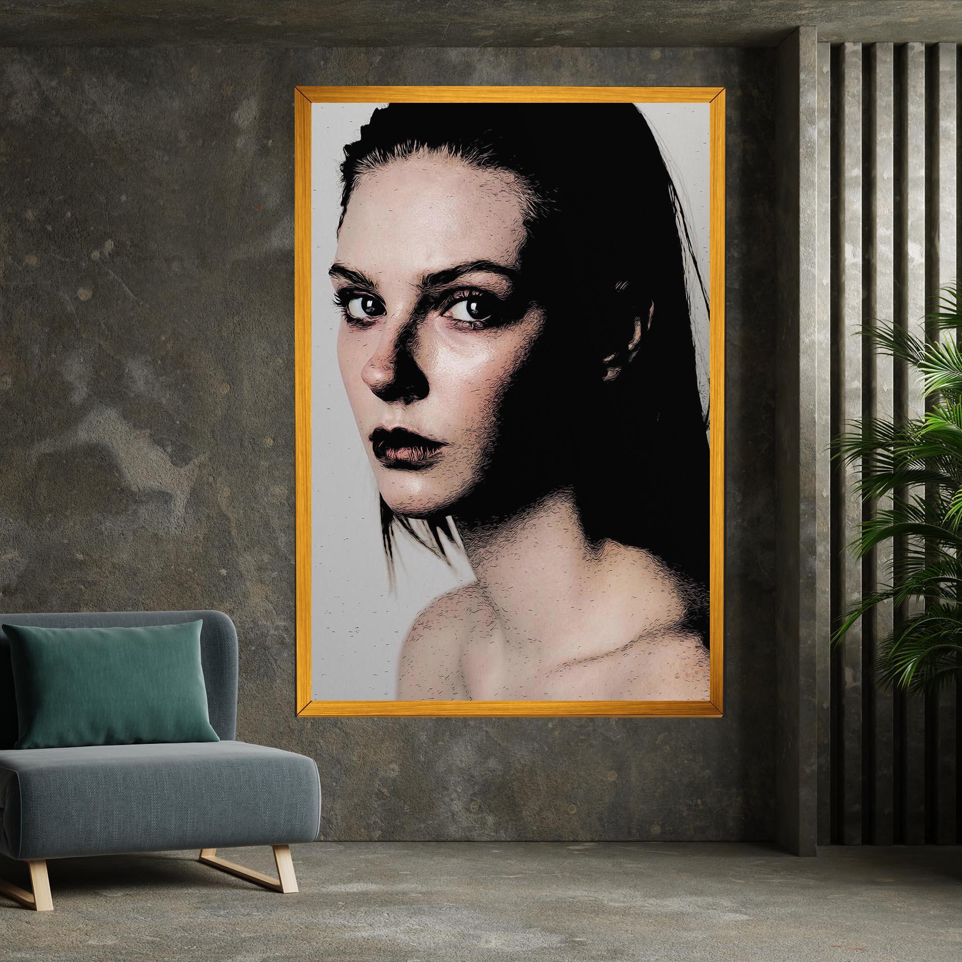 Vászonkép Big Eyes Portrait mockup 7