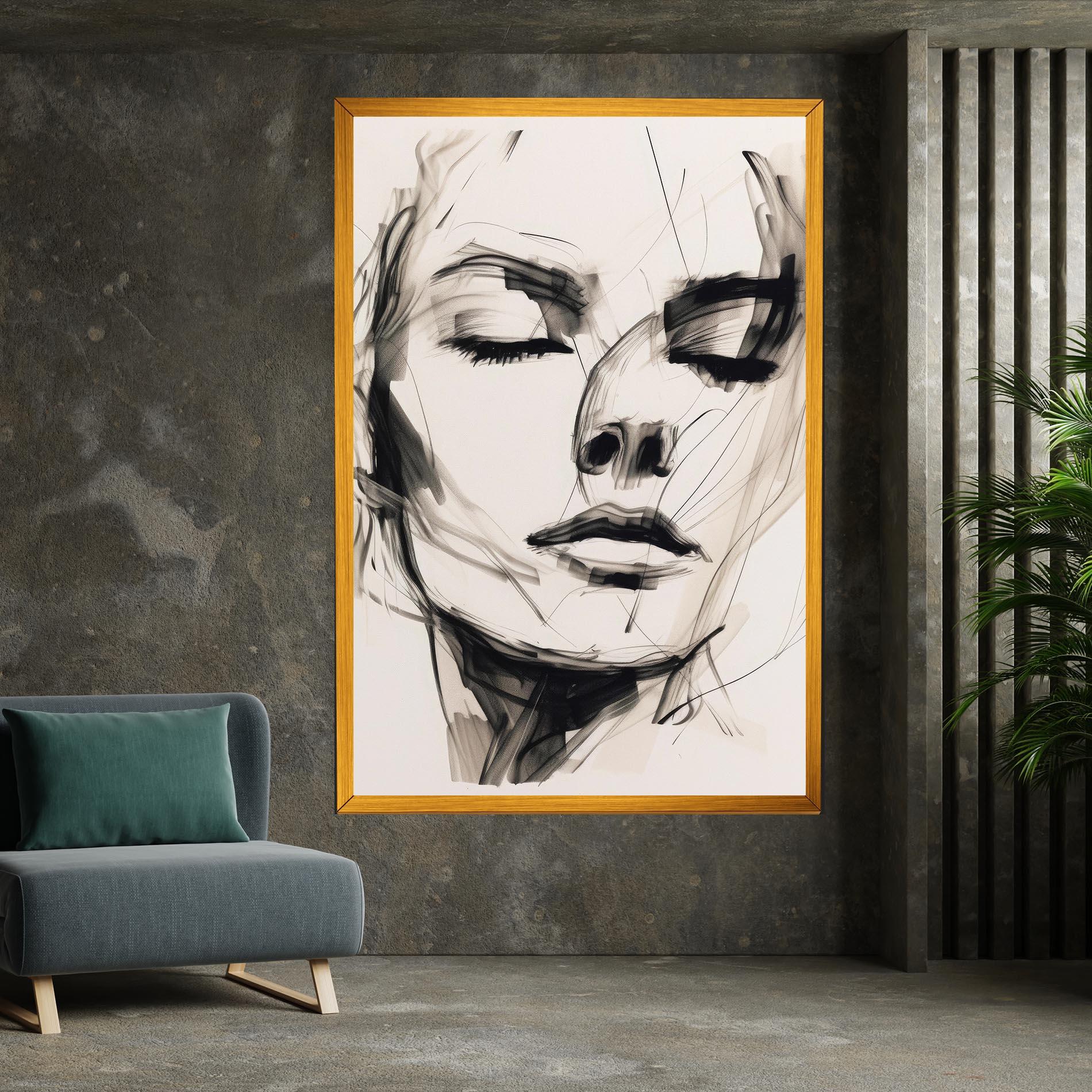 Vászonkép Continuous Line Woman mockup 7