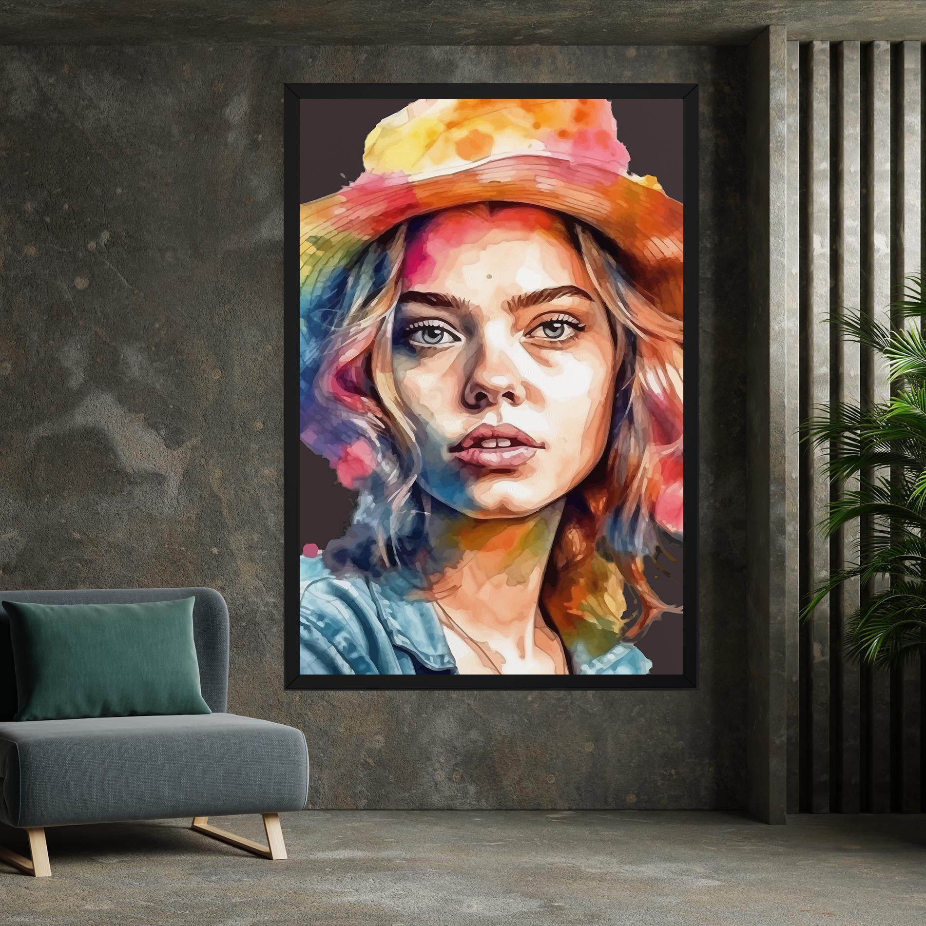 Vászonkép Hat Portrait Girl mockup 7