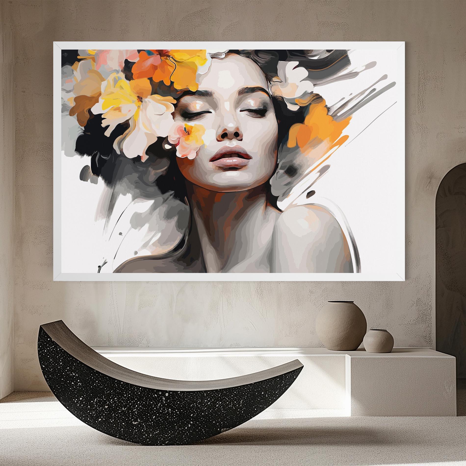 Vászonkép Yellow Flower Portrait mockup 8