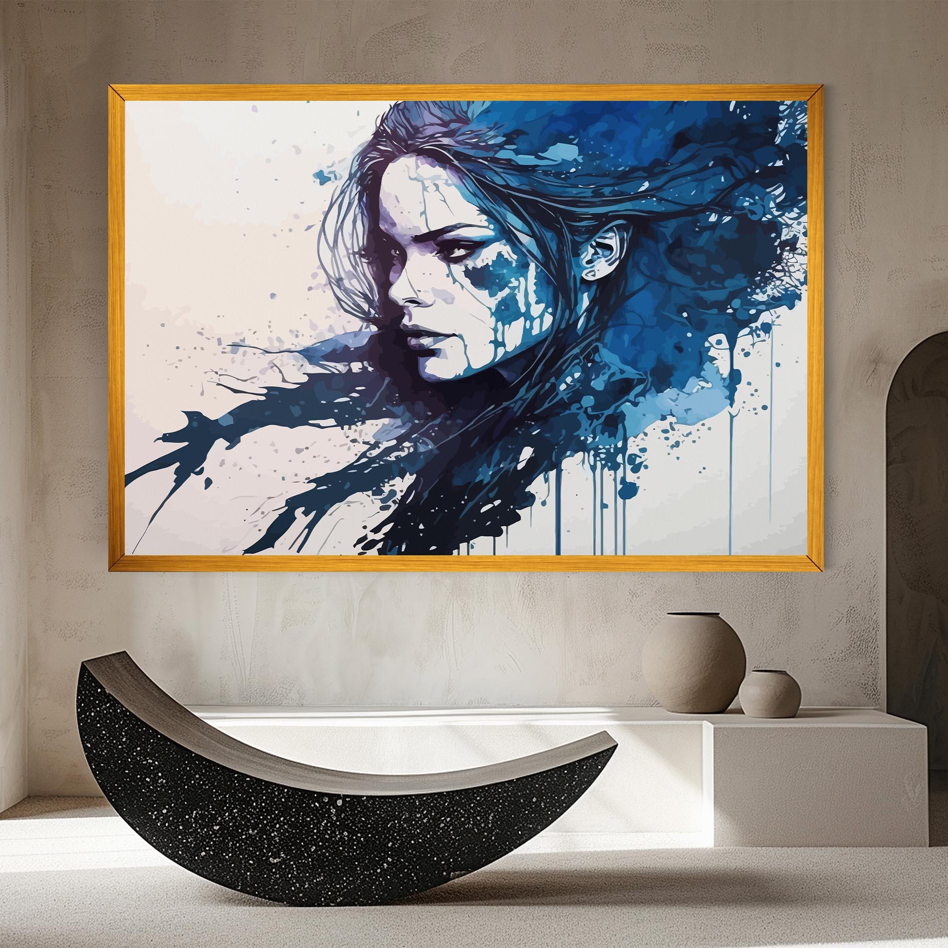 Vászonkép Blue Hair Portrait mockup 8