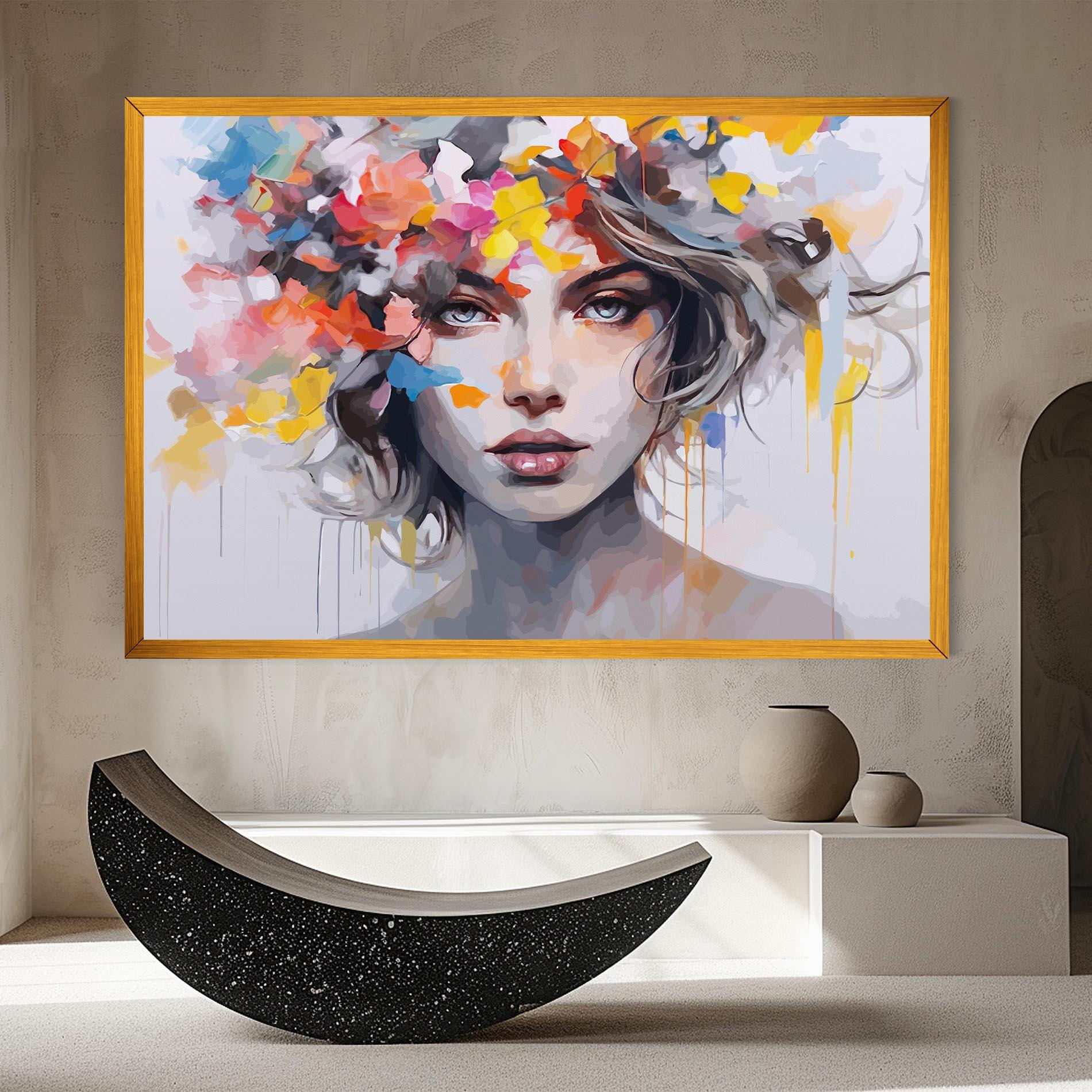 Vászonkép Colorful Hair Portrait mockup 8