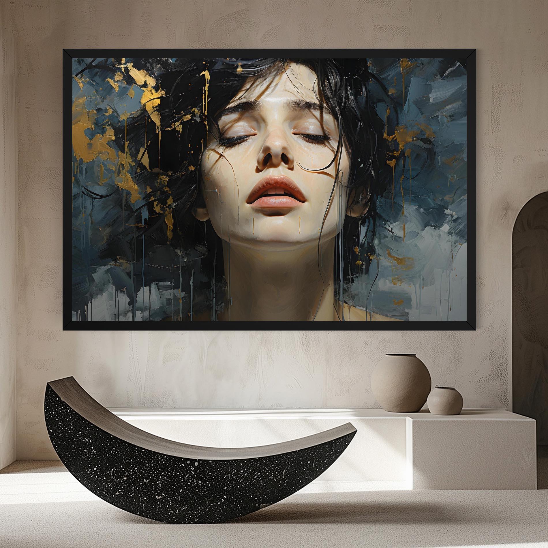 Vászonkép Closed Eyes Woman mockup 8