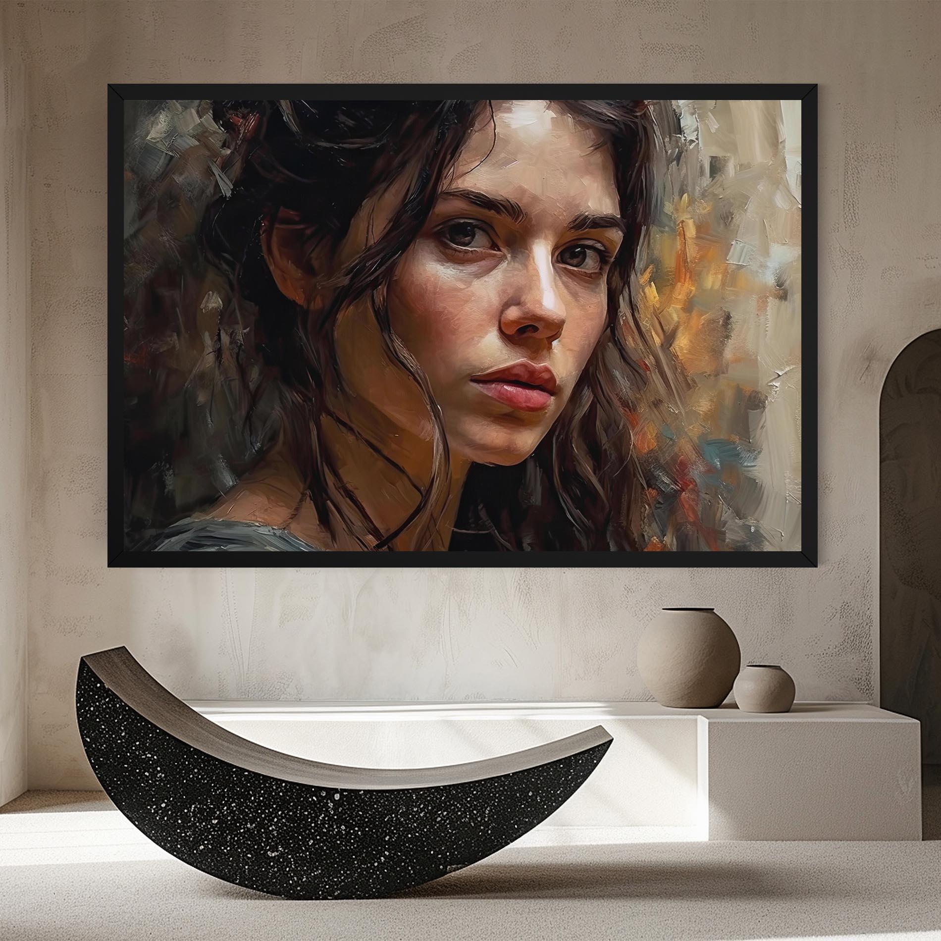 Vászonkép Closeup Impasto Portrait mockup 8