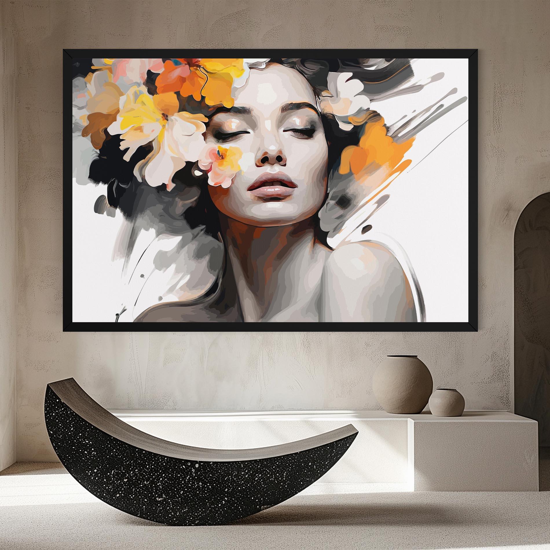 Vászonkép Yellow Flower Portrait mockup 8