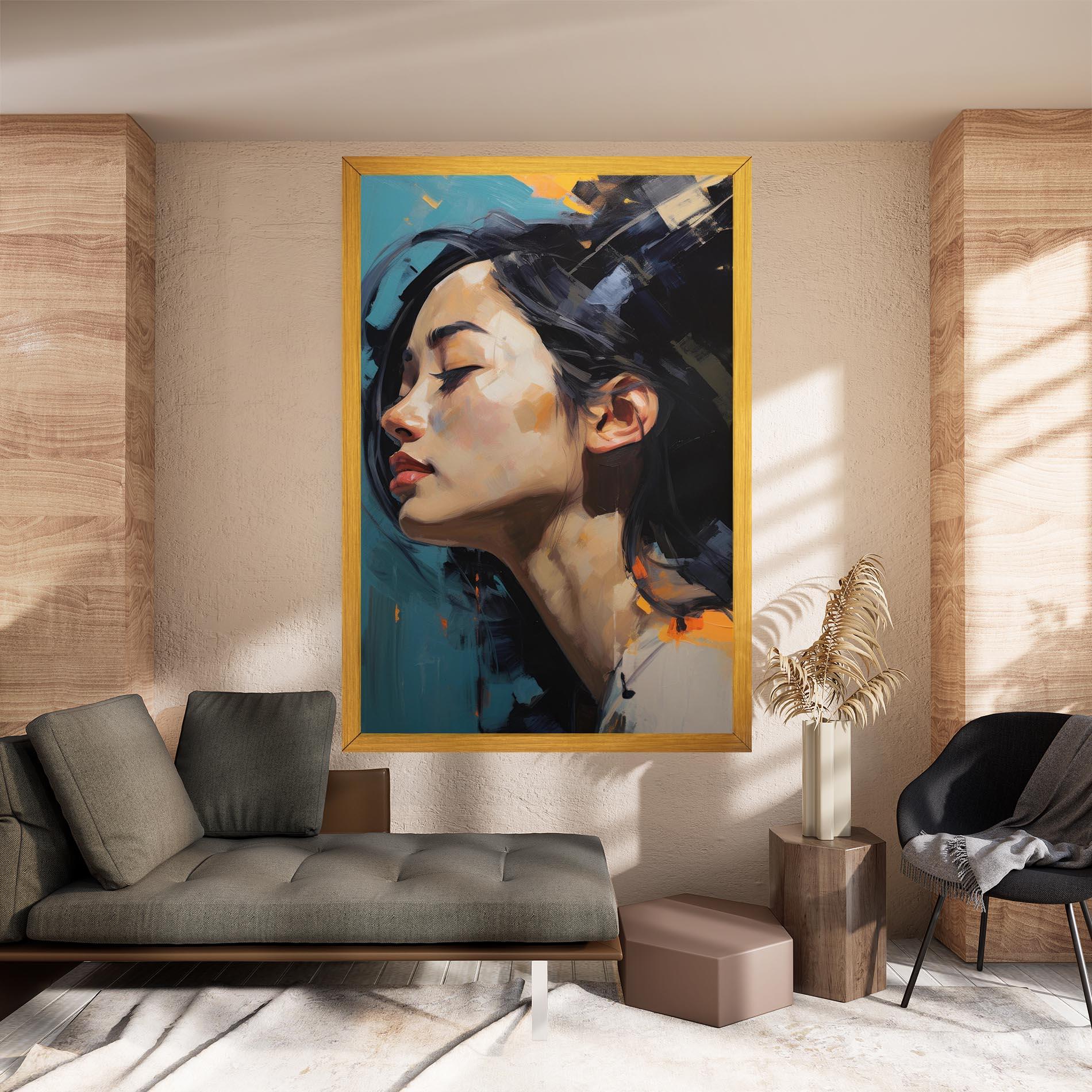 Vászonkép Acrylic Asian Portrait mockup 8