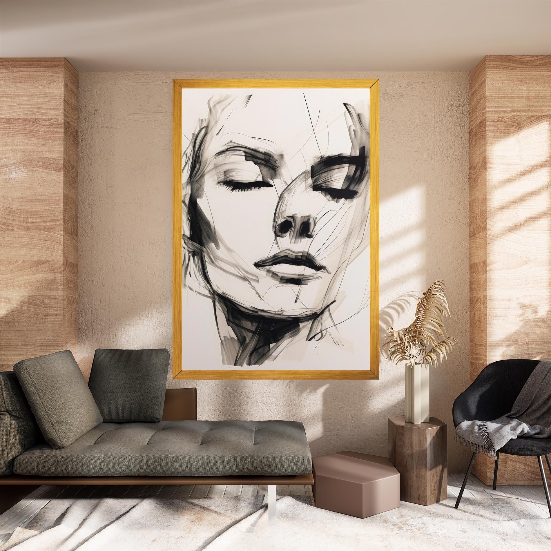 Vászonkép Continuous Line Woman mockup 8