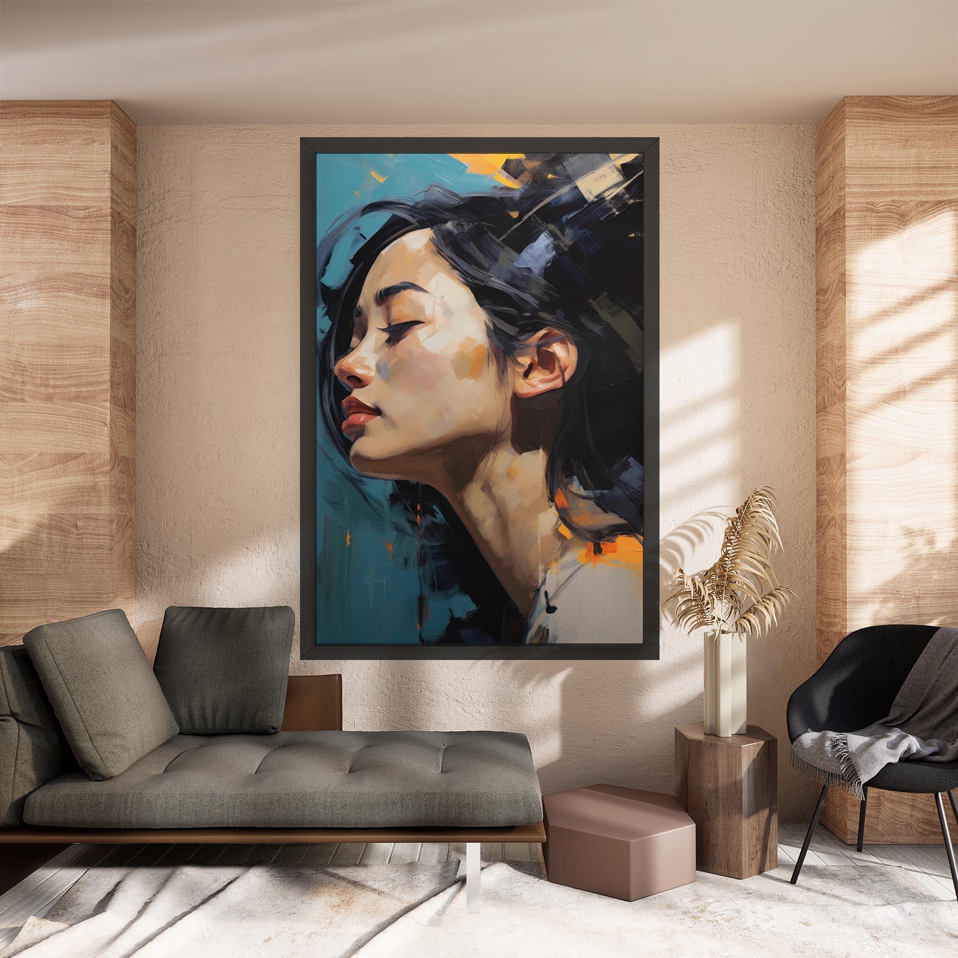 Vászonkép Acrylic Asian Portrait mockup 8