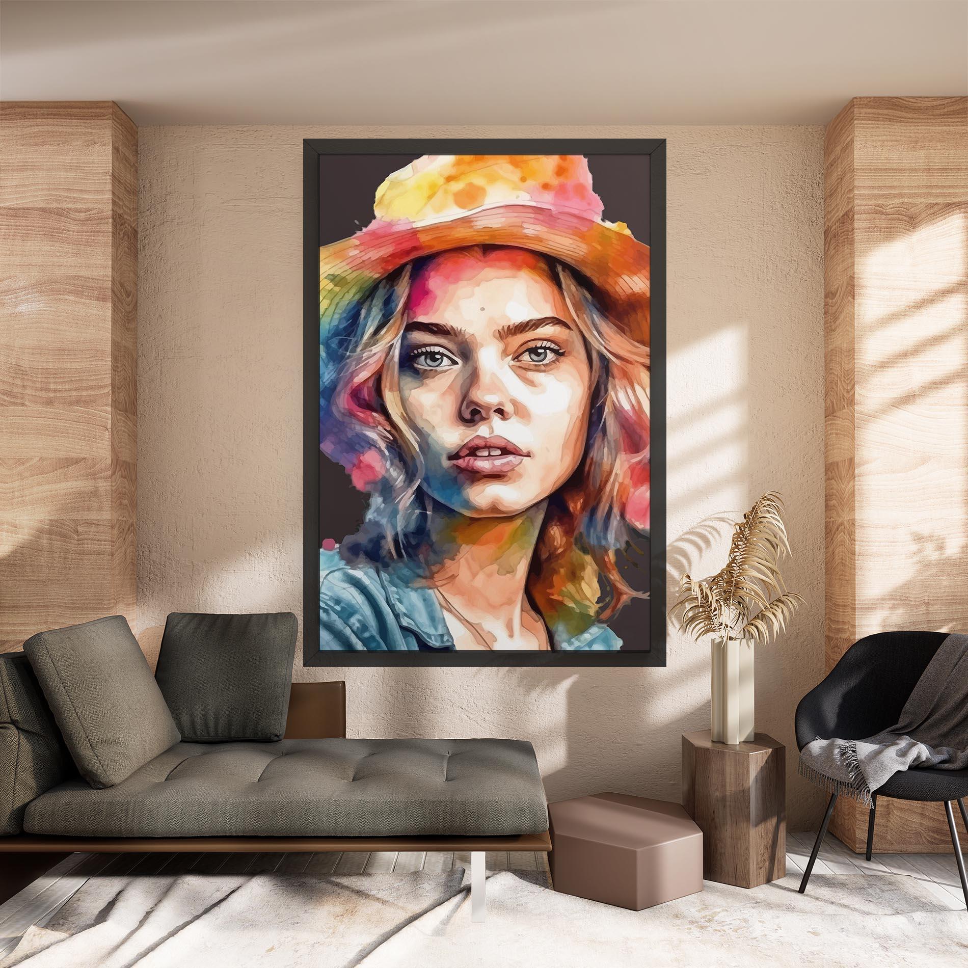 Vászonkép Hat Portrait Girl mockup 8