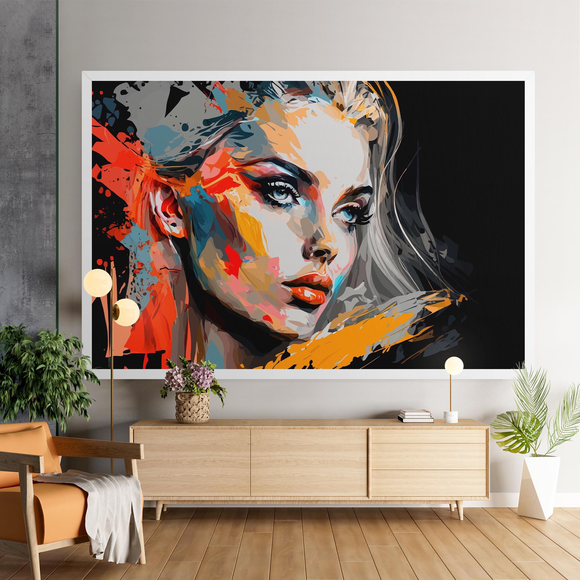 Vászonkép Blue Eye Face mockup 9