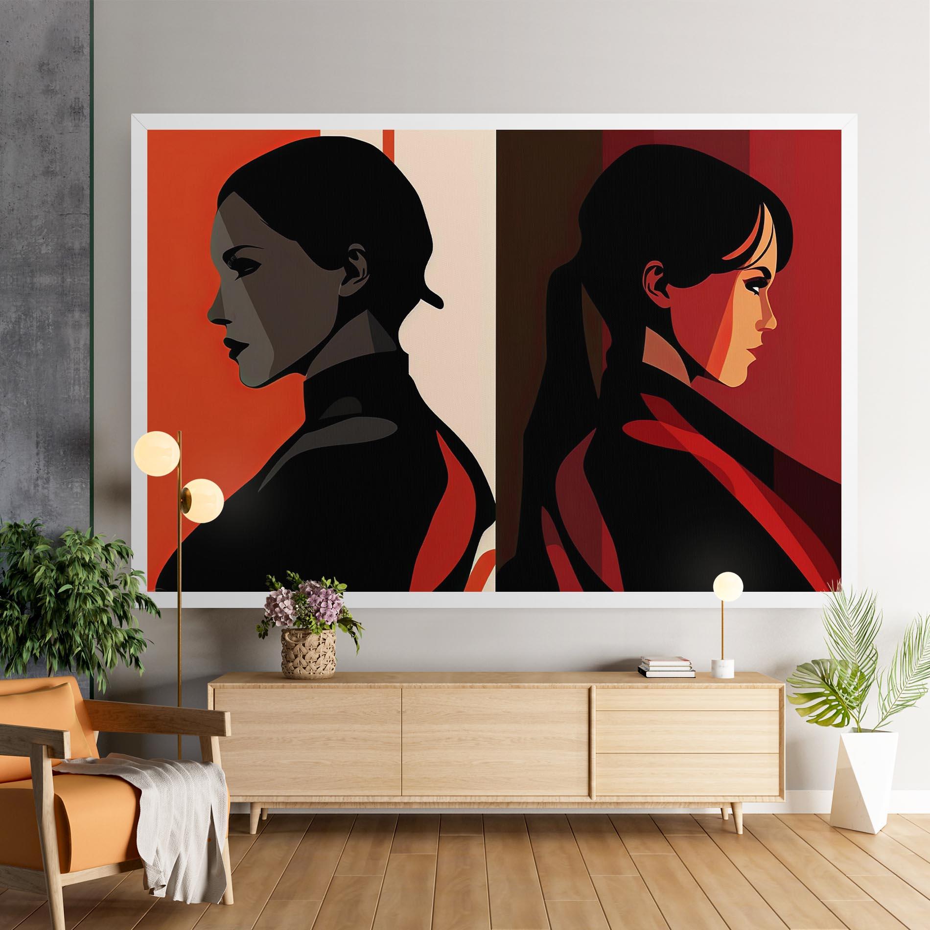 Vászonkép Graphical Portrait mockup 9