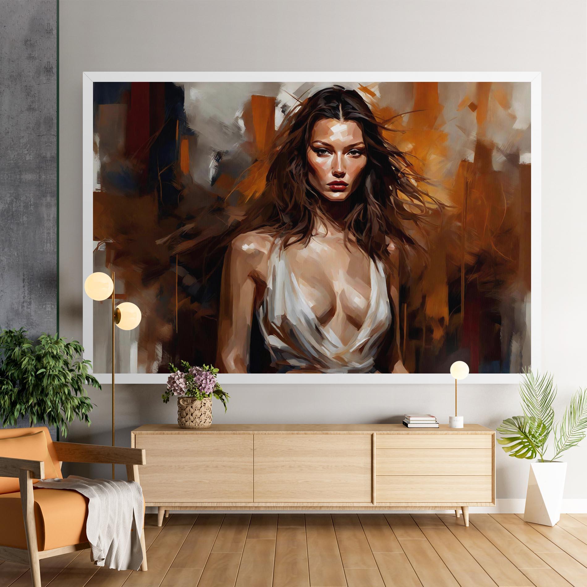 Vászonkép Long Brown Hair Woman mockup 9